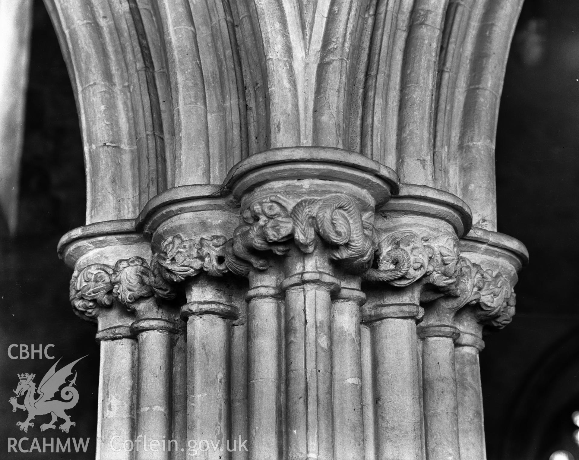 Detail of the north side of pier no.3 in the nave arcade at St Marys Church