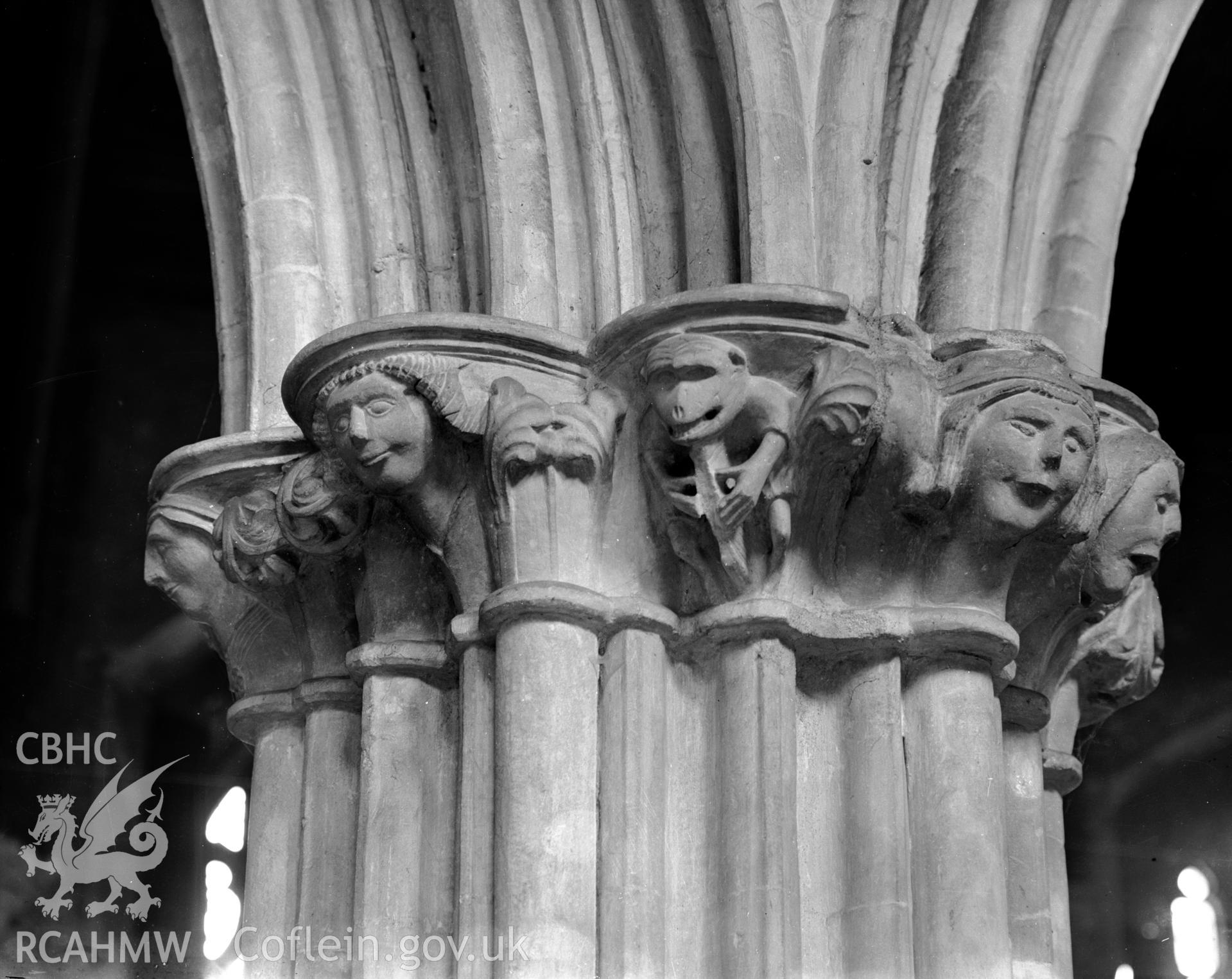 Detail of the south-west side of pier no.2 in the nave arcade at St Marys Church