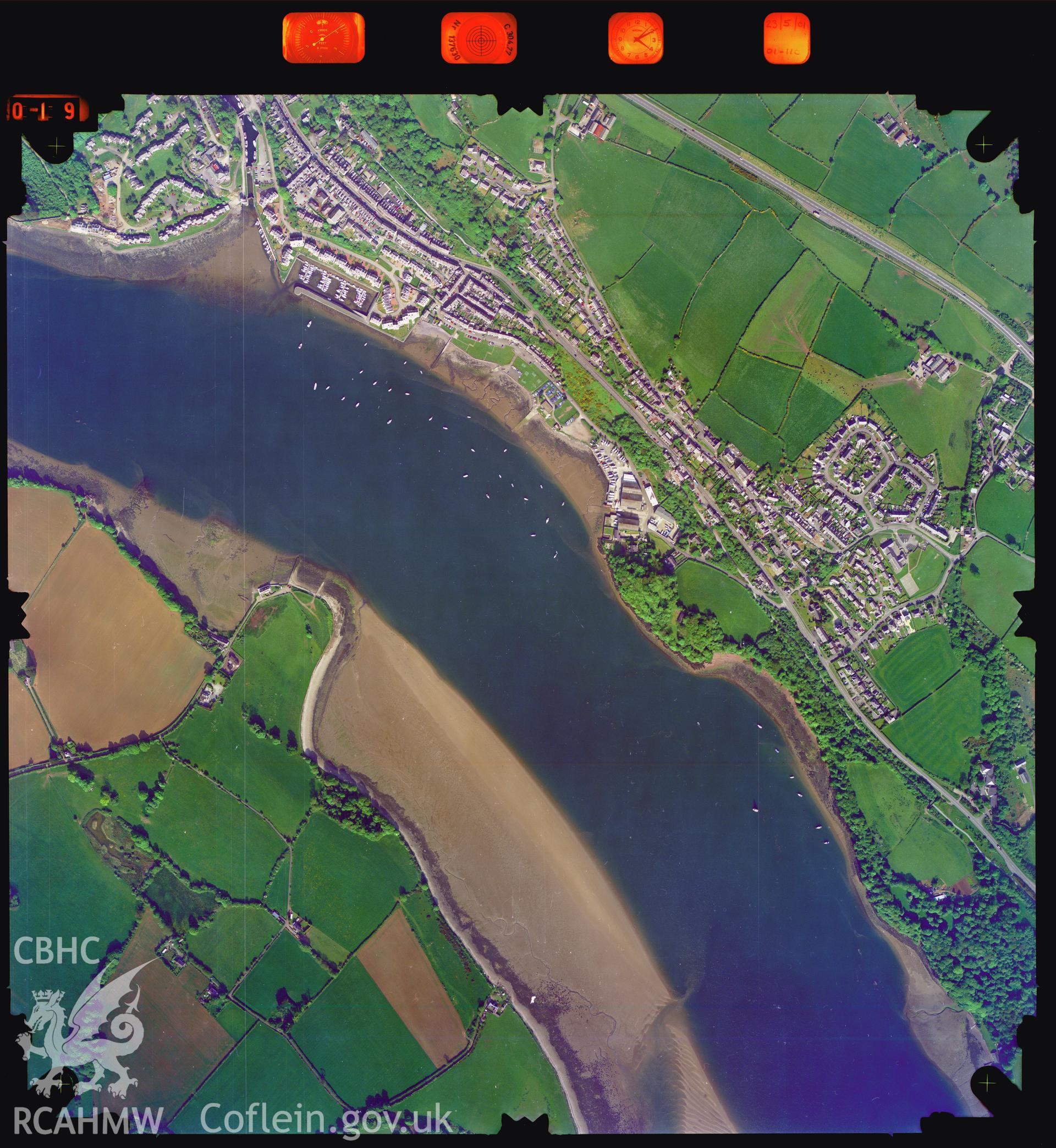 Digitized copy of an aerial photograph showing an area south-west of Y Felinheli, taken by Ordnance Survey,  2001.