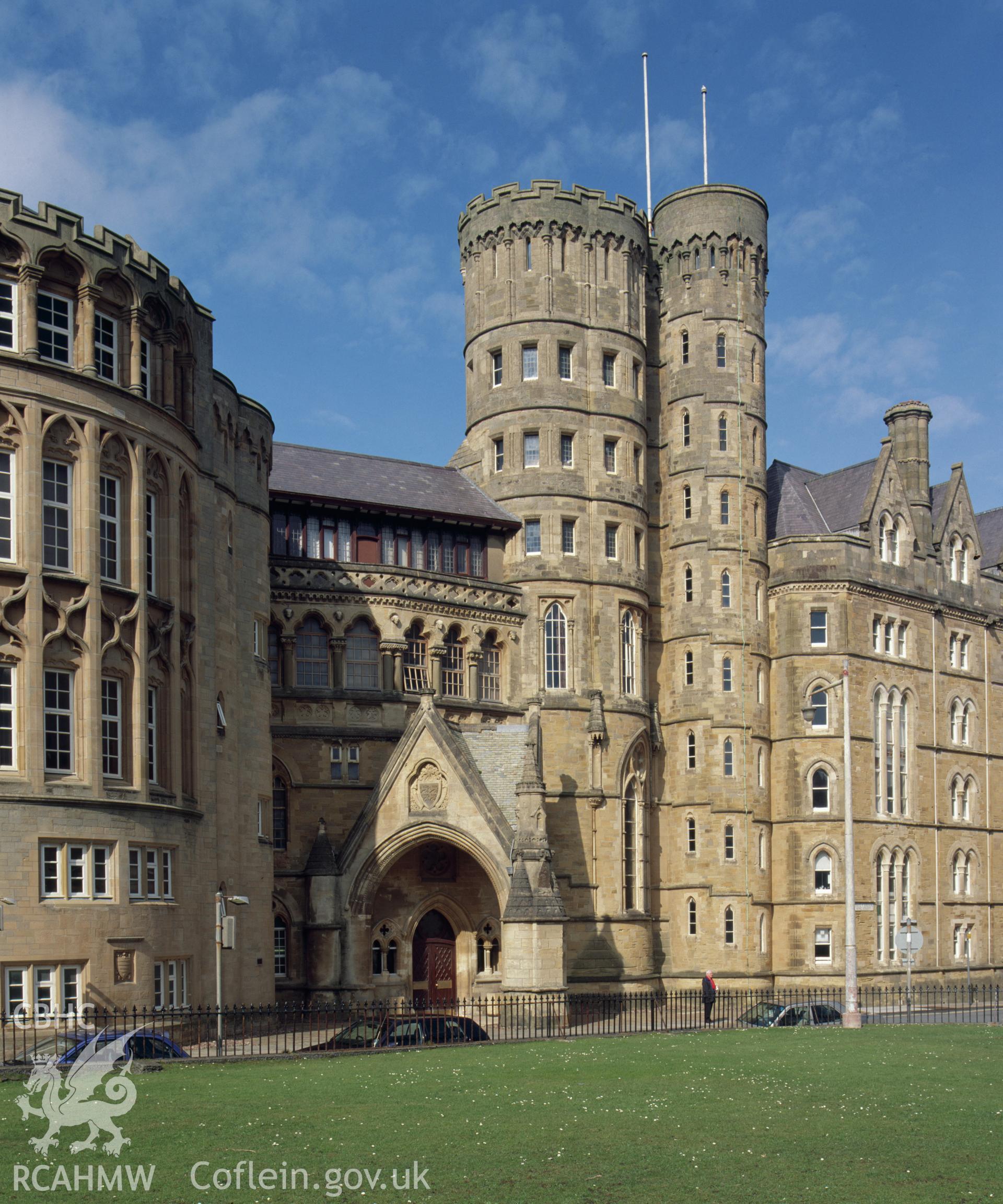 RCAHMW colour transparency of a view of Old College, Aberystwyth.