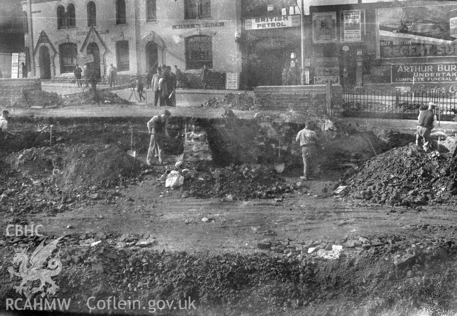 View of Newport Castle taken during building work.