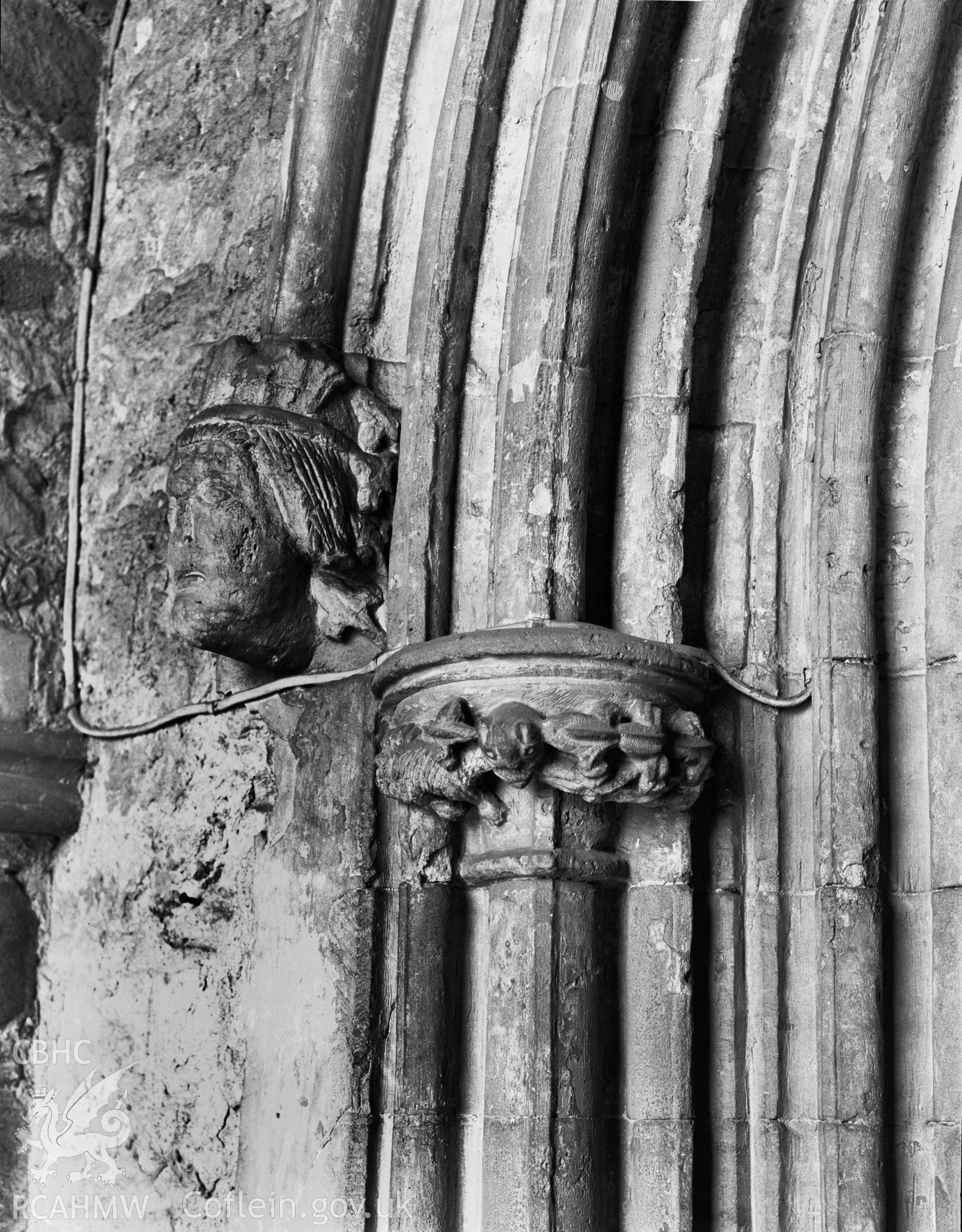 View of the east side of the north doorway of nave in St Marys Church