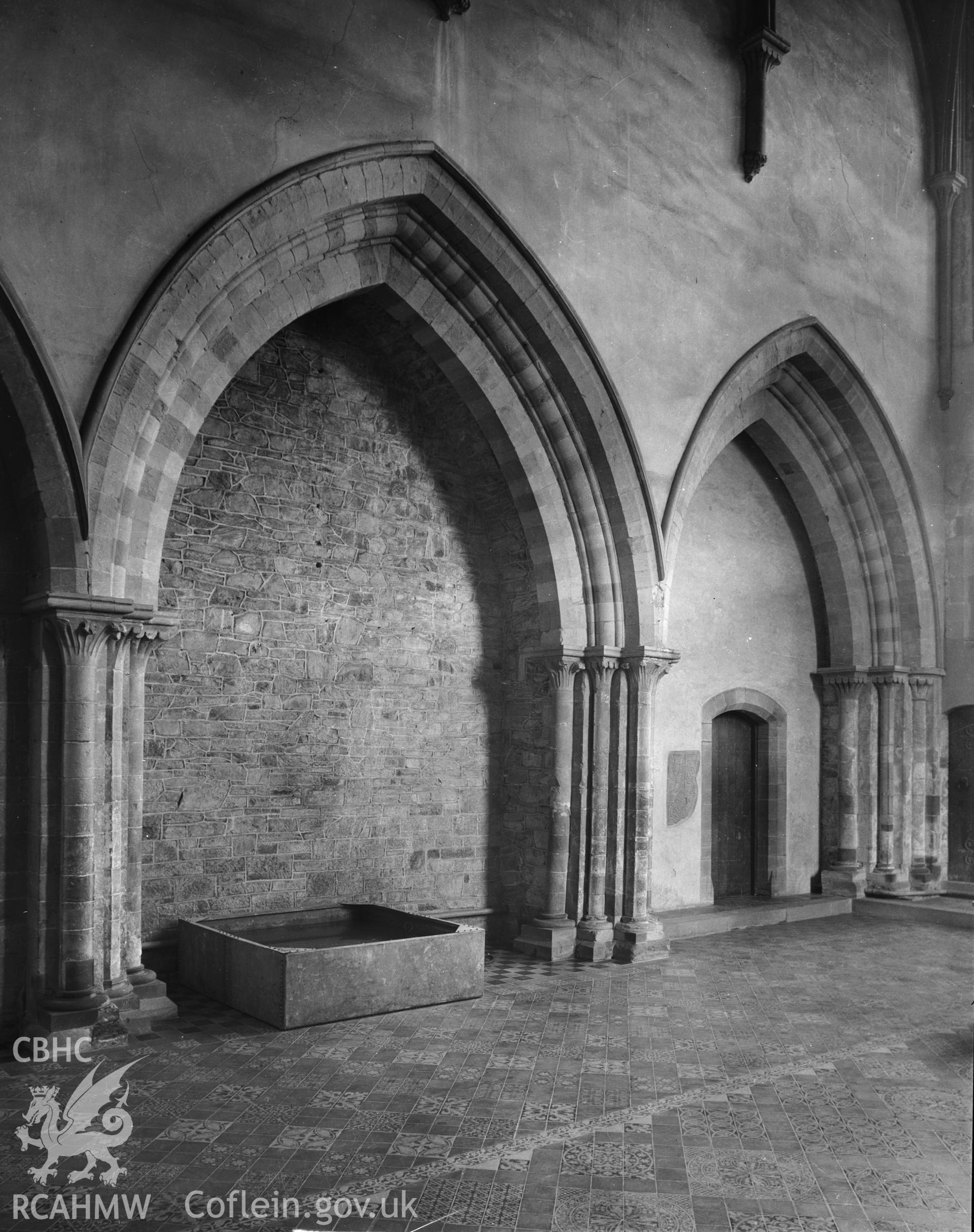 Interior view showing east wall of the south transept.