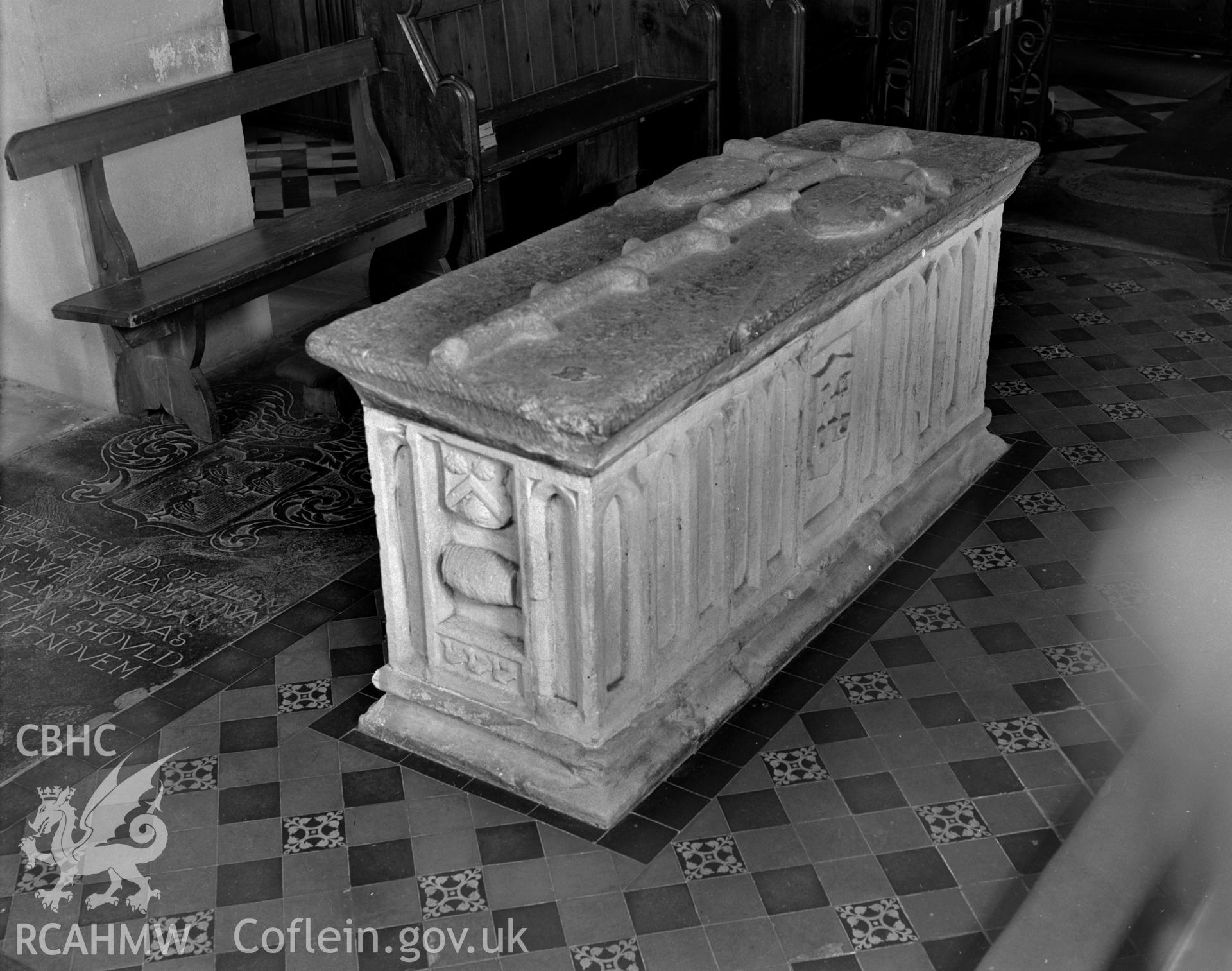 View of the 'Table Tomb' from the north-east in the chancel