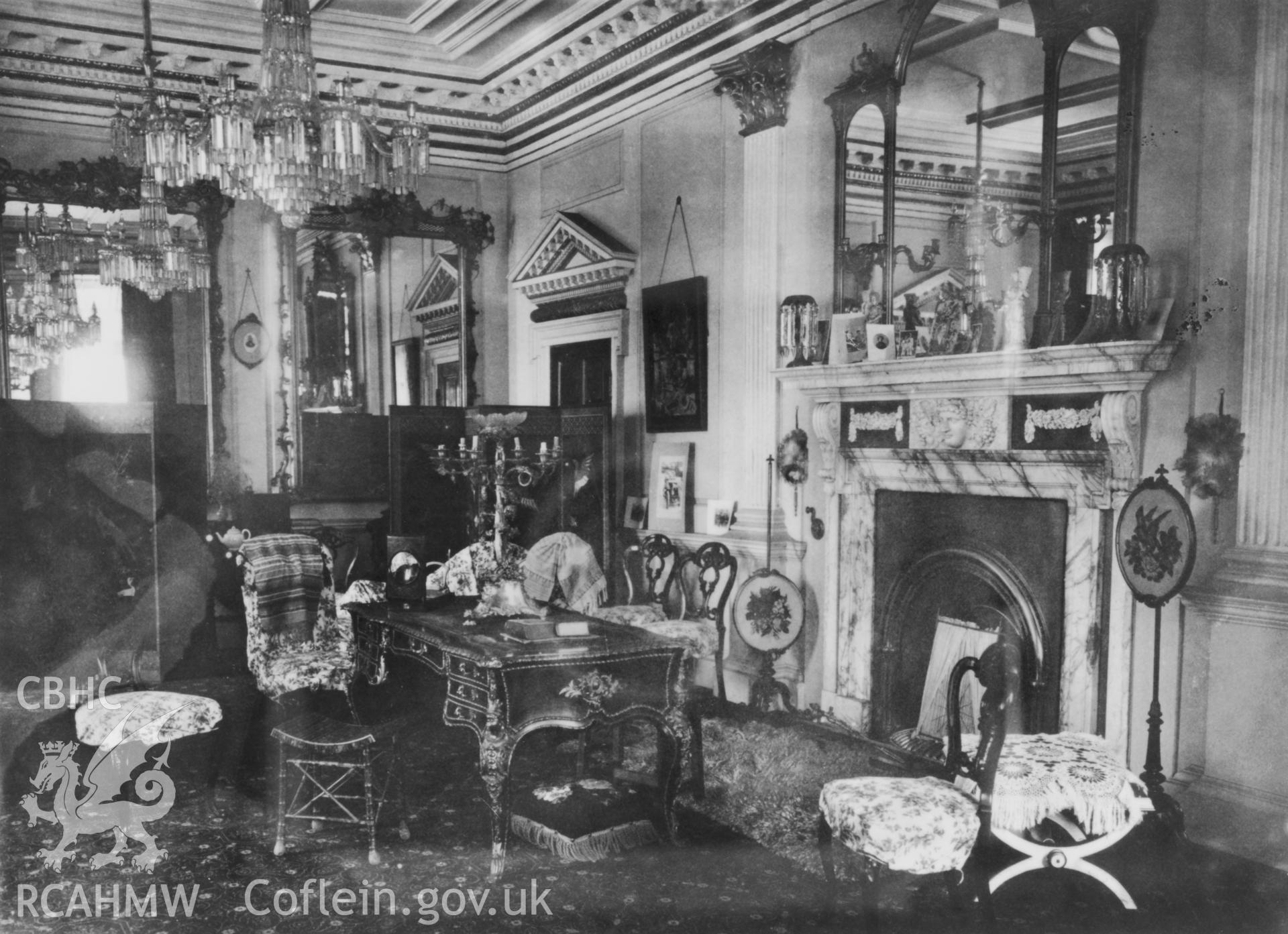 The drawing room at Glanbran.
