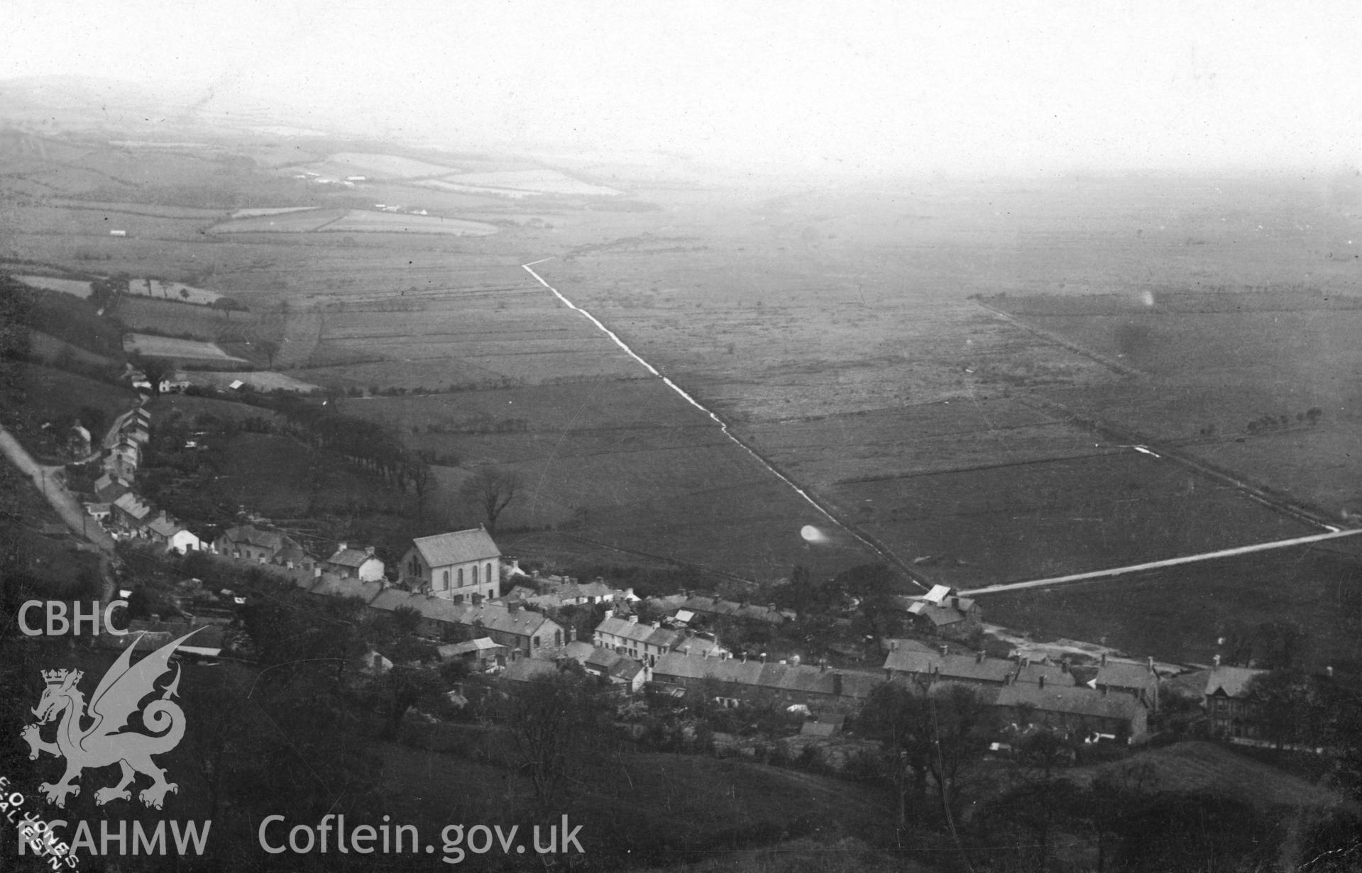 Digital copy of postcard showing Taliesin. Dated early 20th c. (Publisher: E O Jones).  Loaned for copying by Charlie Downes.