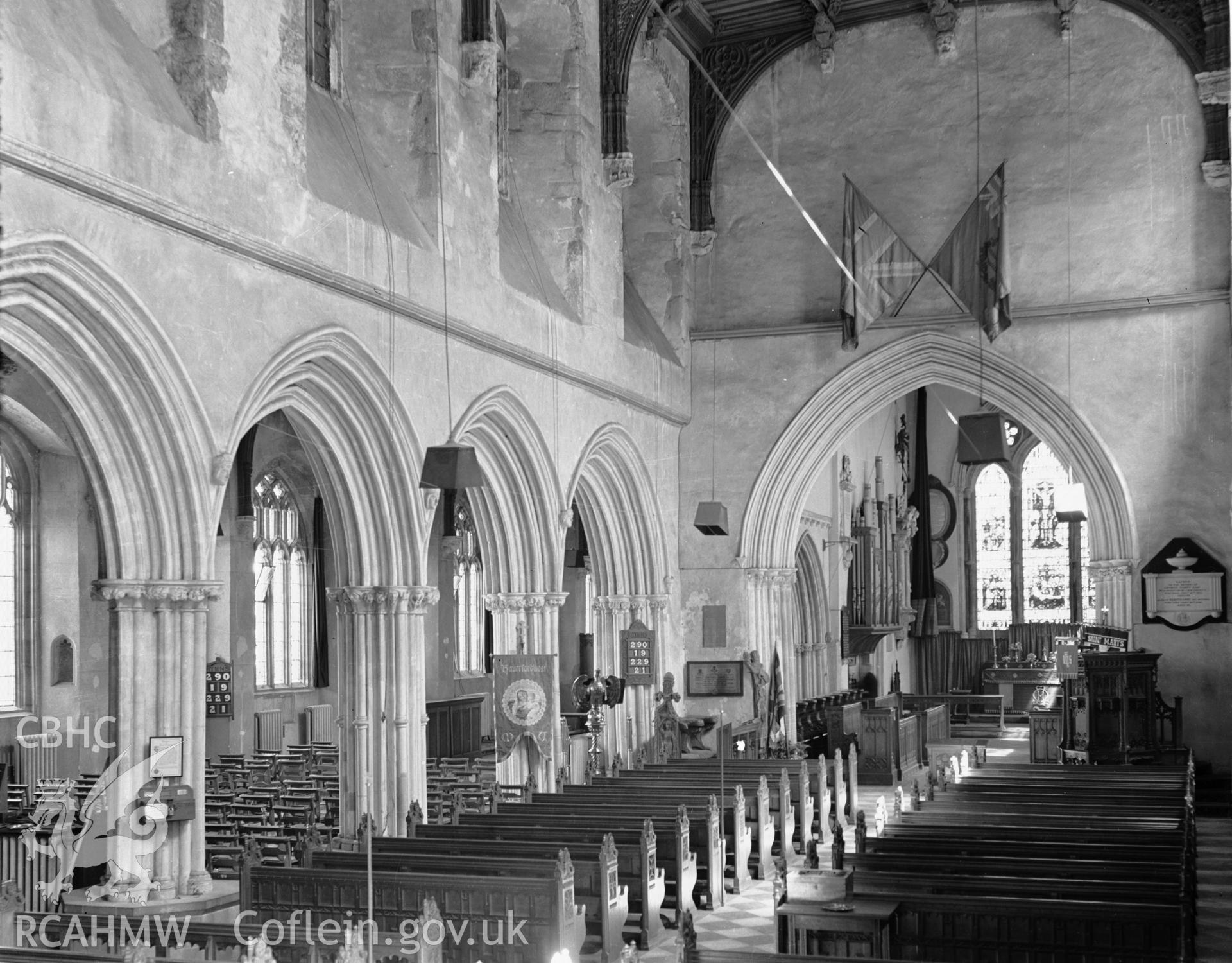 Interior view showing the nave arcade from the south-west