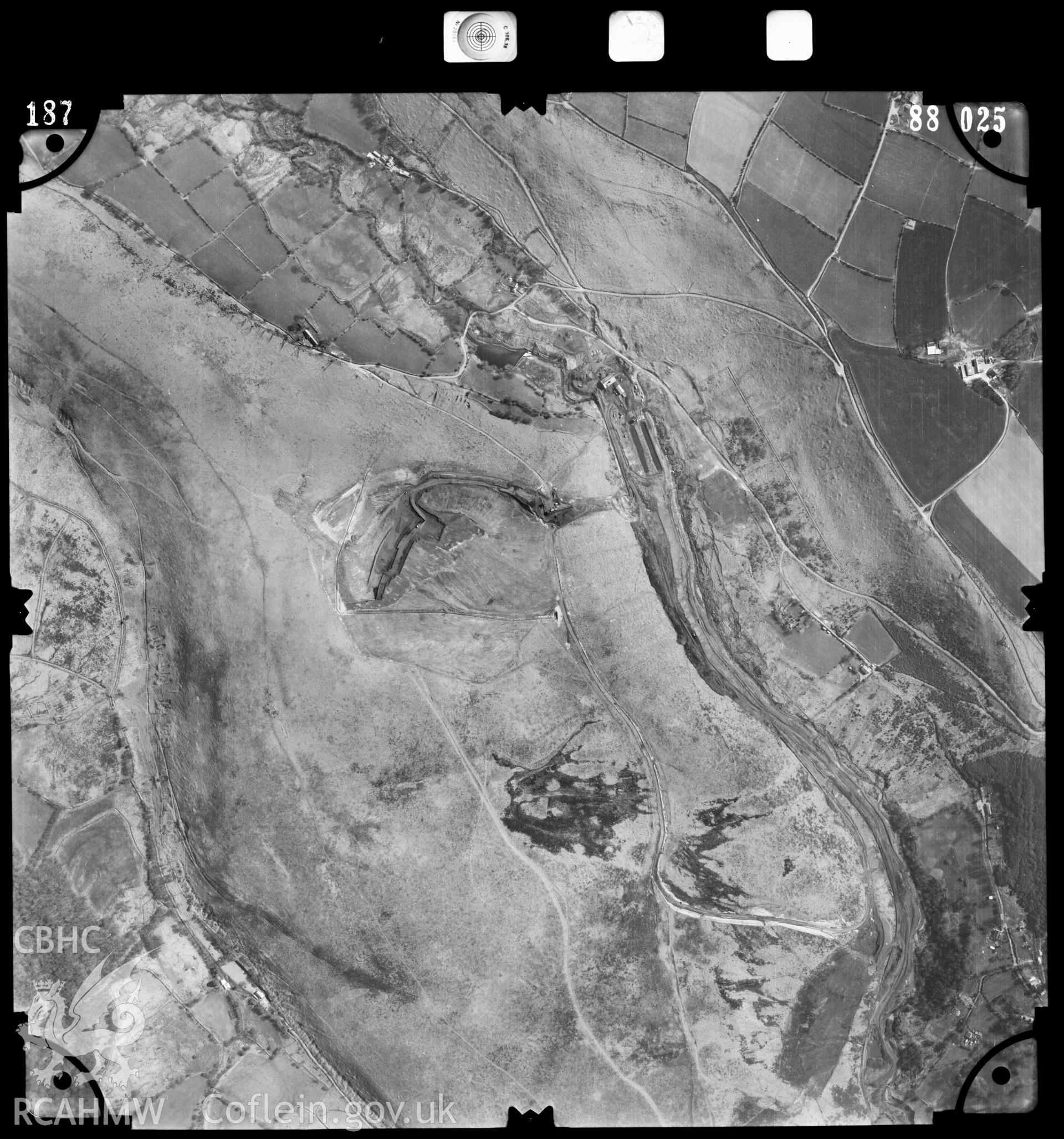 Digitized copy of an aerial photograph showing an area to the north of Pontardulais, taken by Ordnance Survey, 1988.