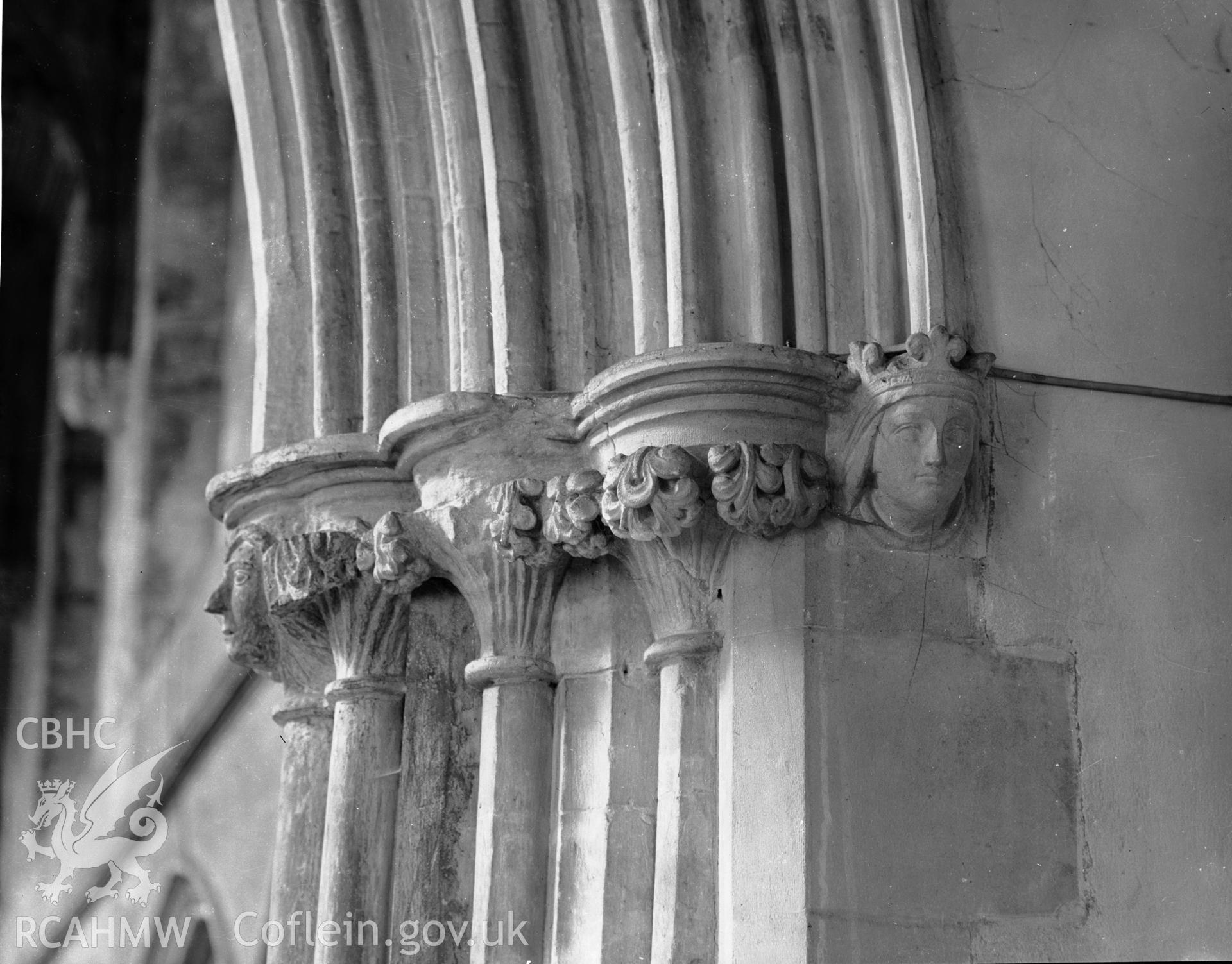 Detail of the north respond on the south-east face of St Marys Church.