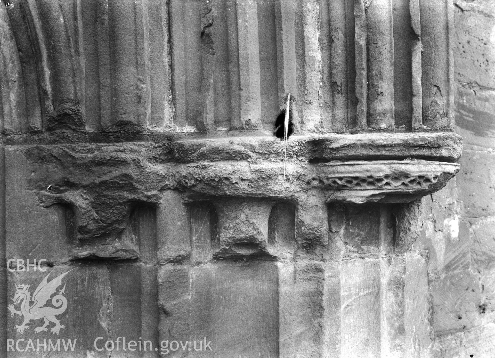 Stone plinth section at Tintern Abbey.