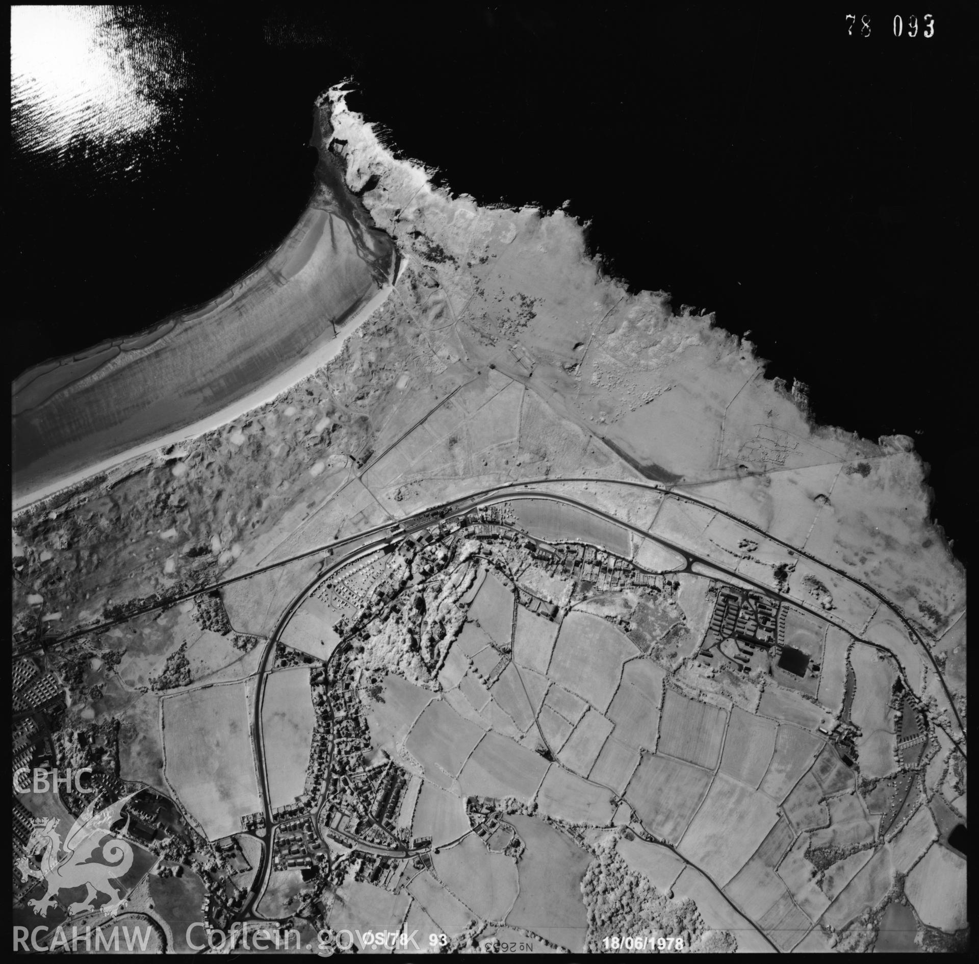 Digitized copy of an aerial photograph showing the Penally area, taken by Ordnance Survey, 1978.