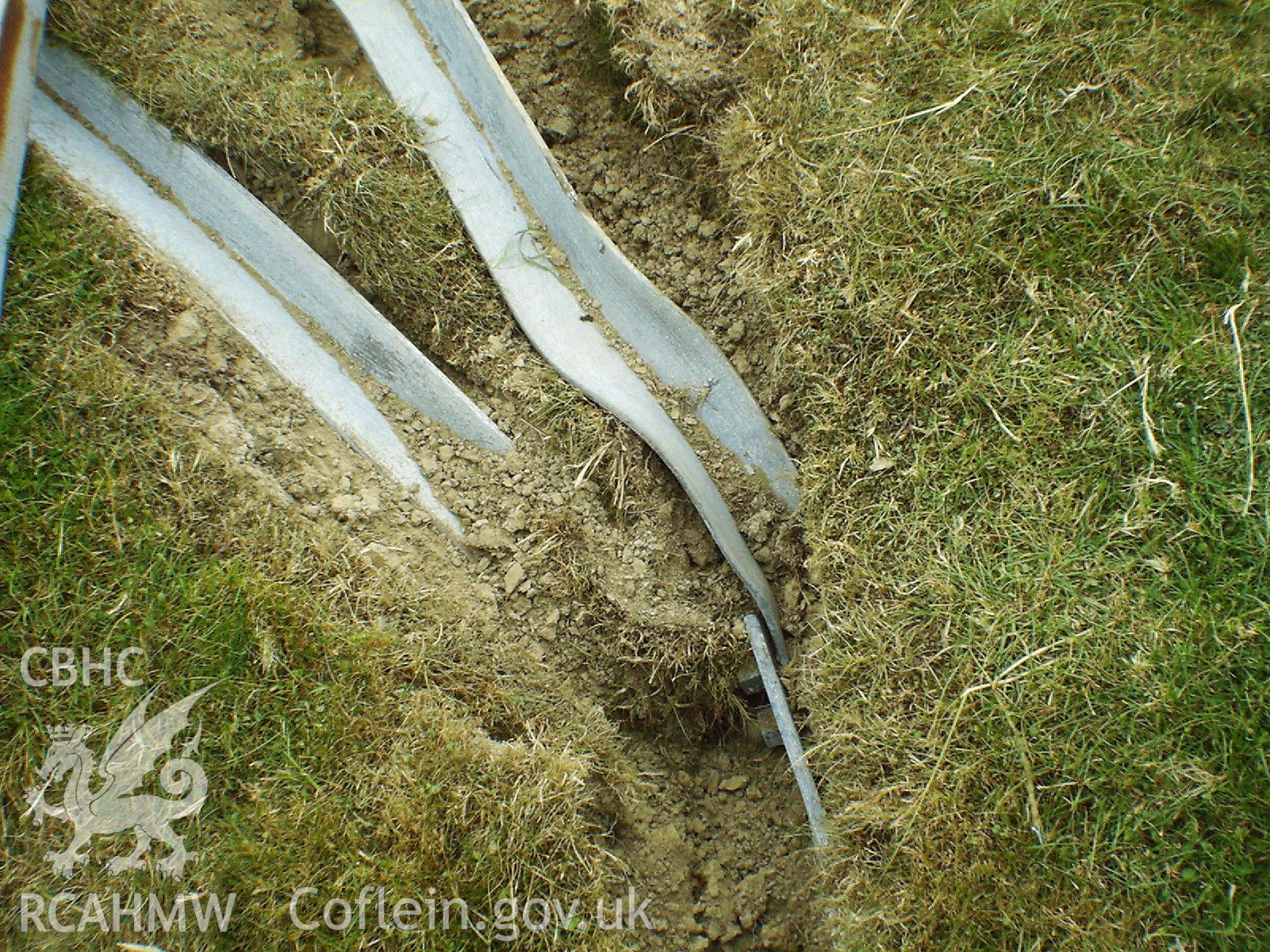 Colour digital photograph showing part of a dismantled tower.