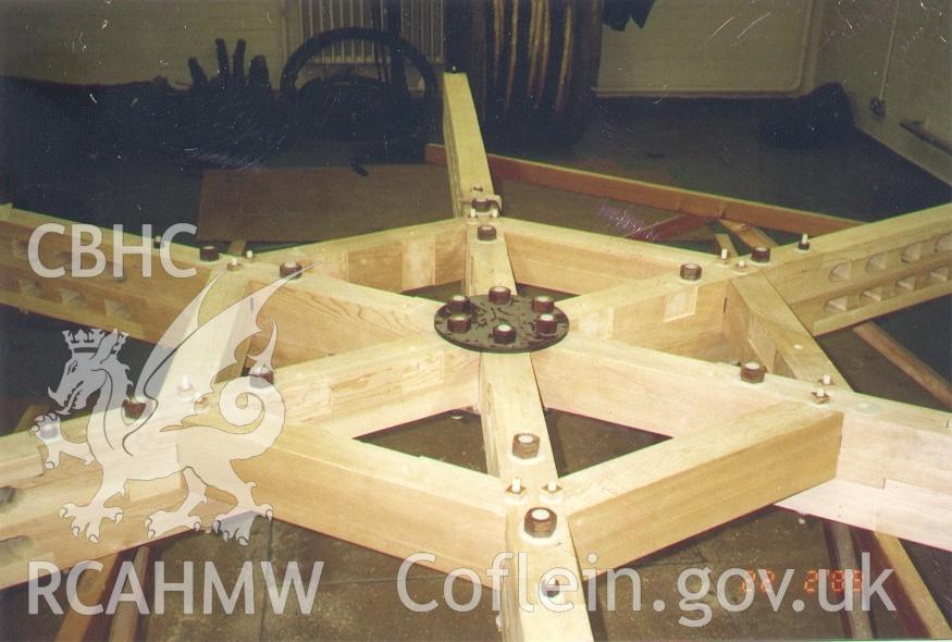 Colour digital photograph of a piece of wooden equipment called a 'Spider'.