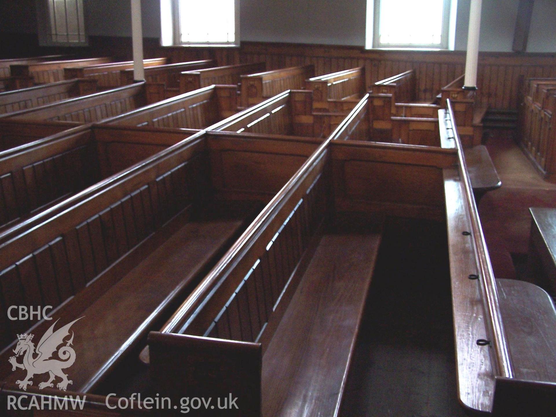 Chapel: Interior - centre pew block.