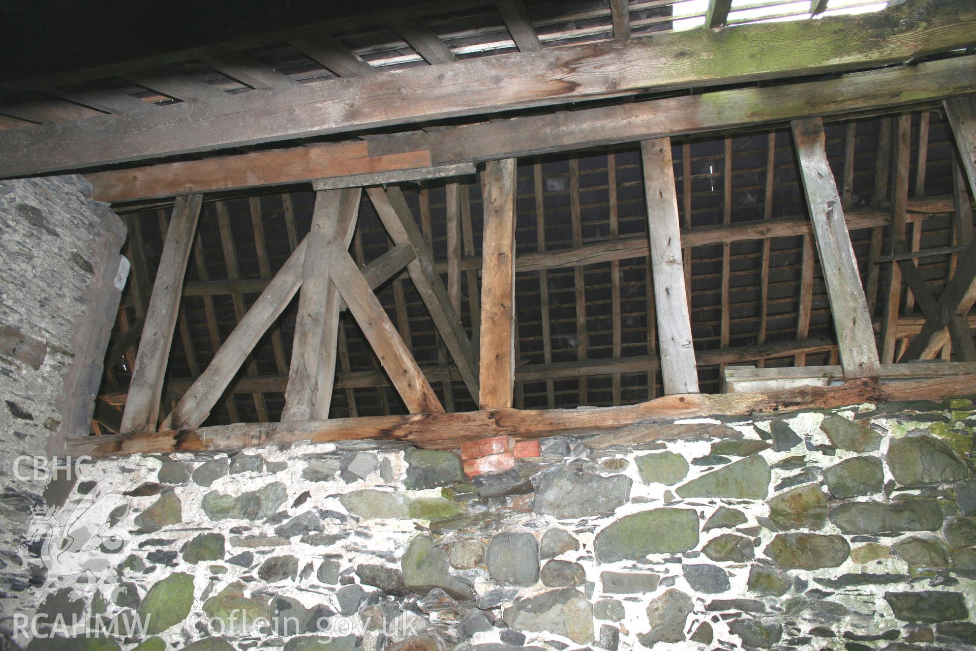 Interior, Barn/cow-house wall framing.