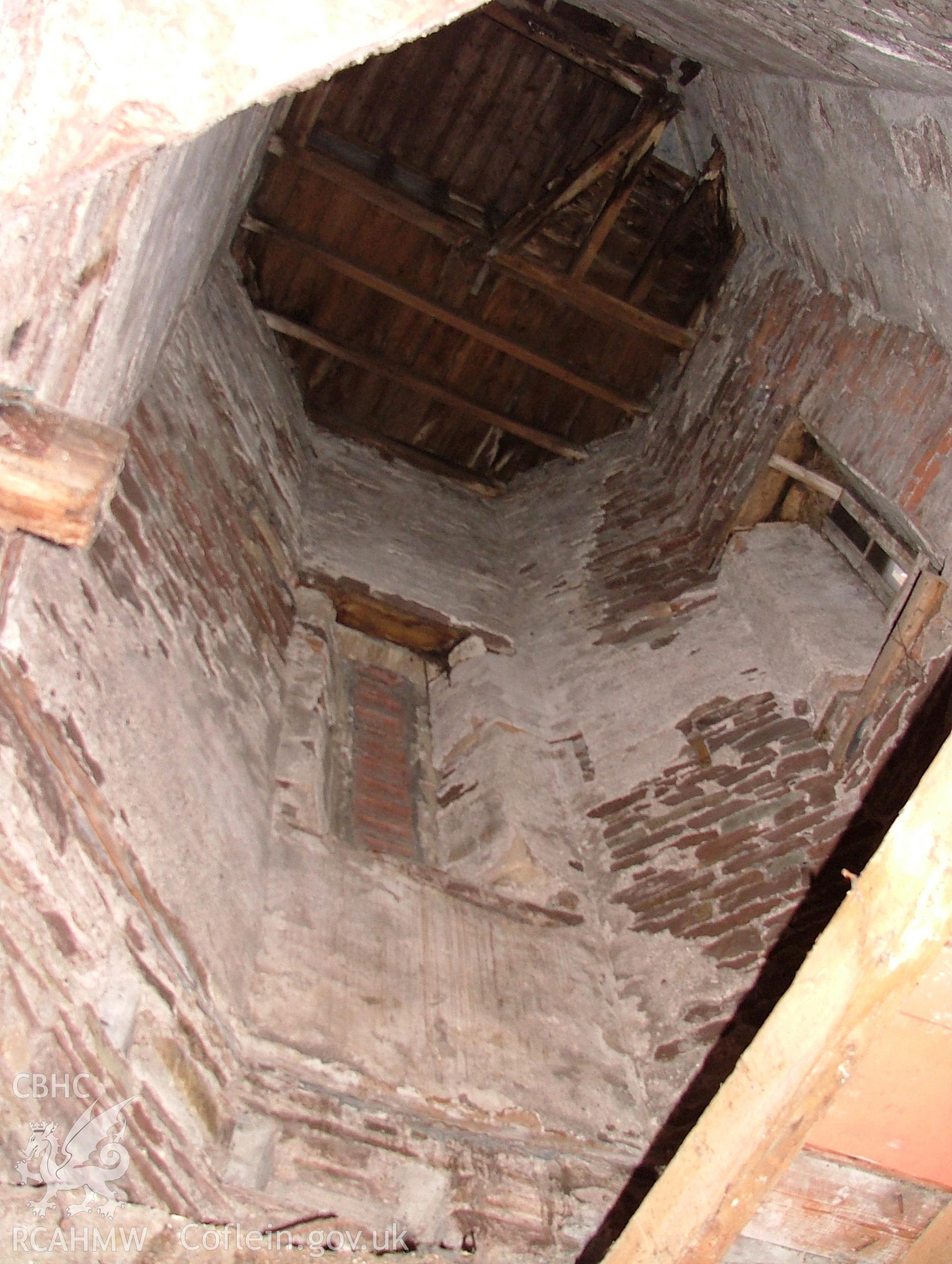 Interior of octagonal turret located in the eastern angle of the front elevation of Malpas Court.