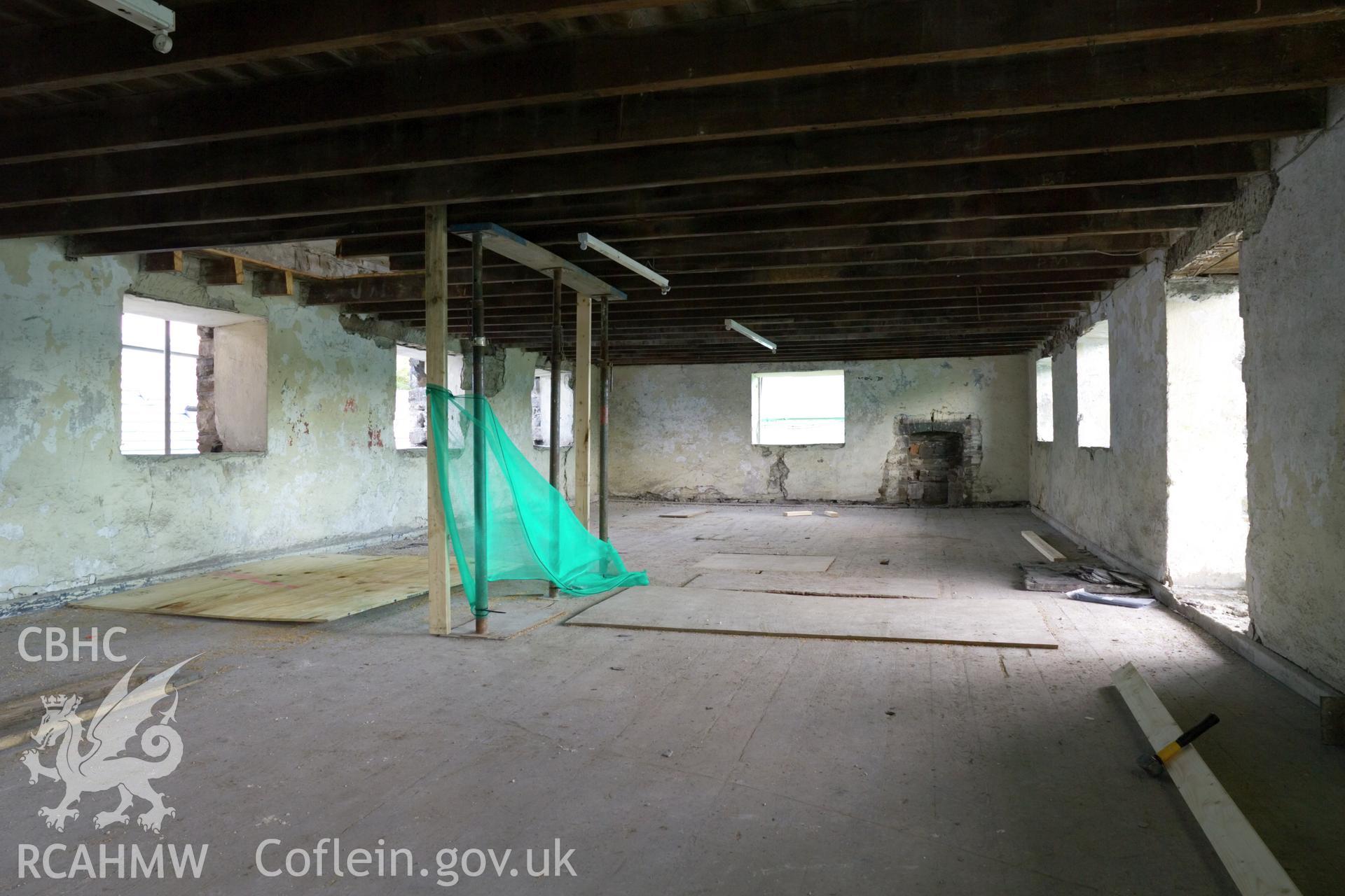 Interior first floor, looking southwest. All further annotation is based on this view.