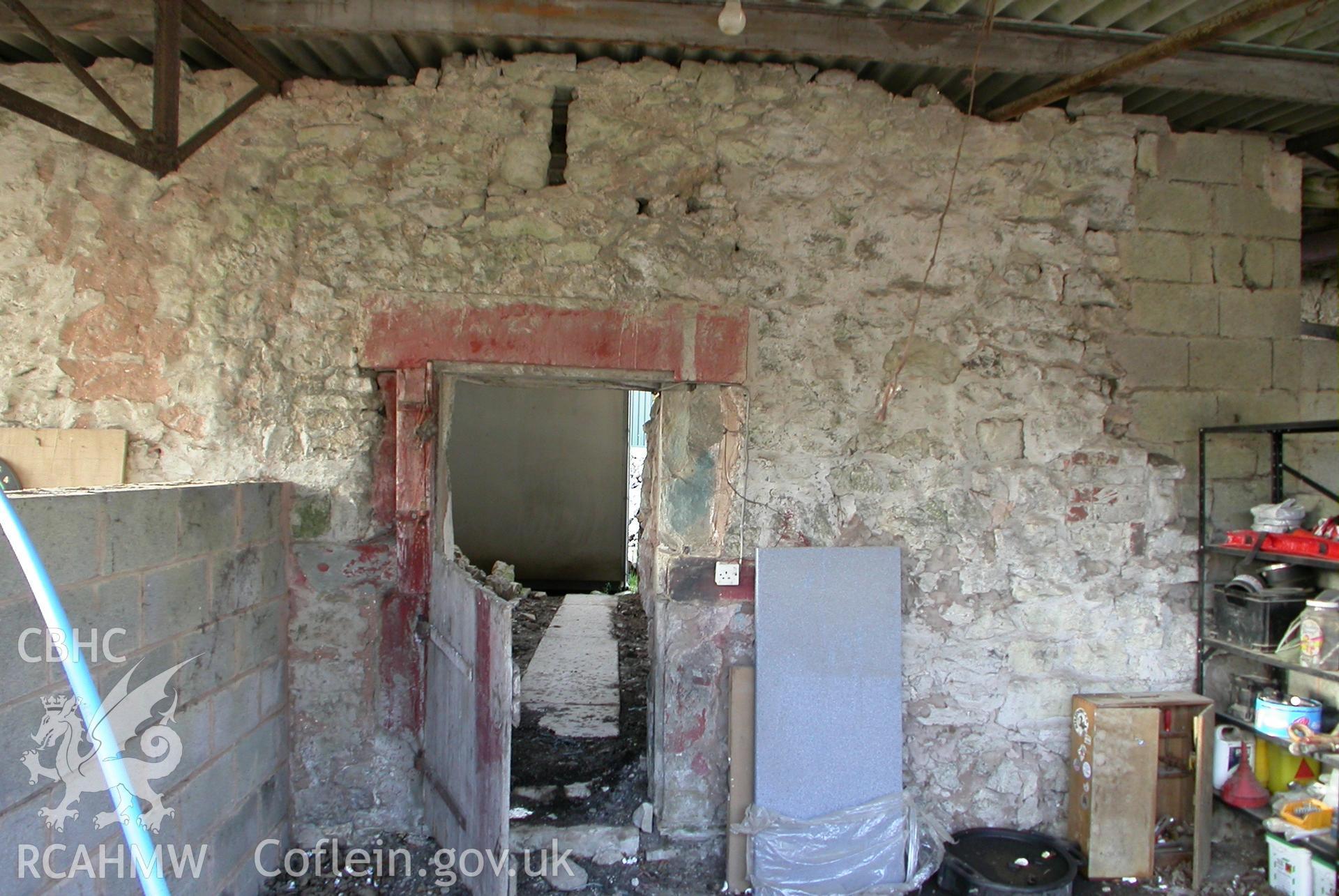 Cow-house, exterior doorway at S-E elevation.