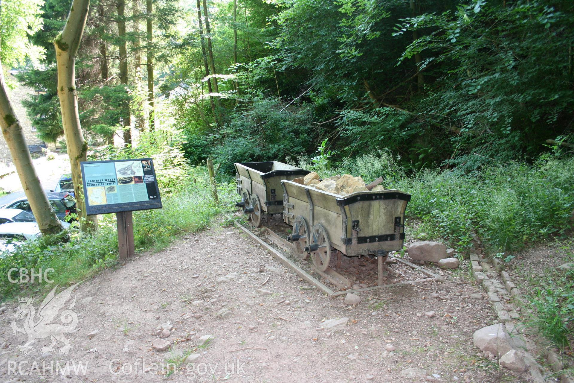 Replica of the trams used on Hill's Tramroad.  The hooks on the side were for attaching the tram to the horse harness, whilst the hook in the centre was for attaching the tram to the incline chain.