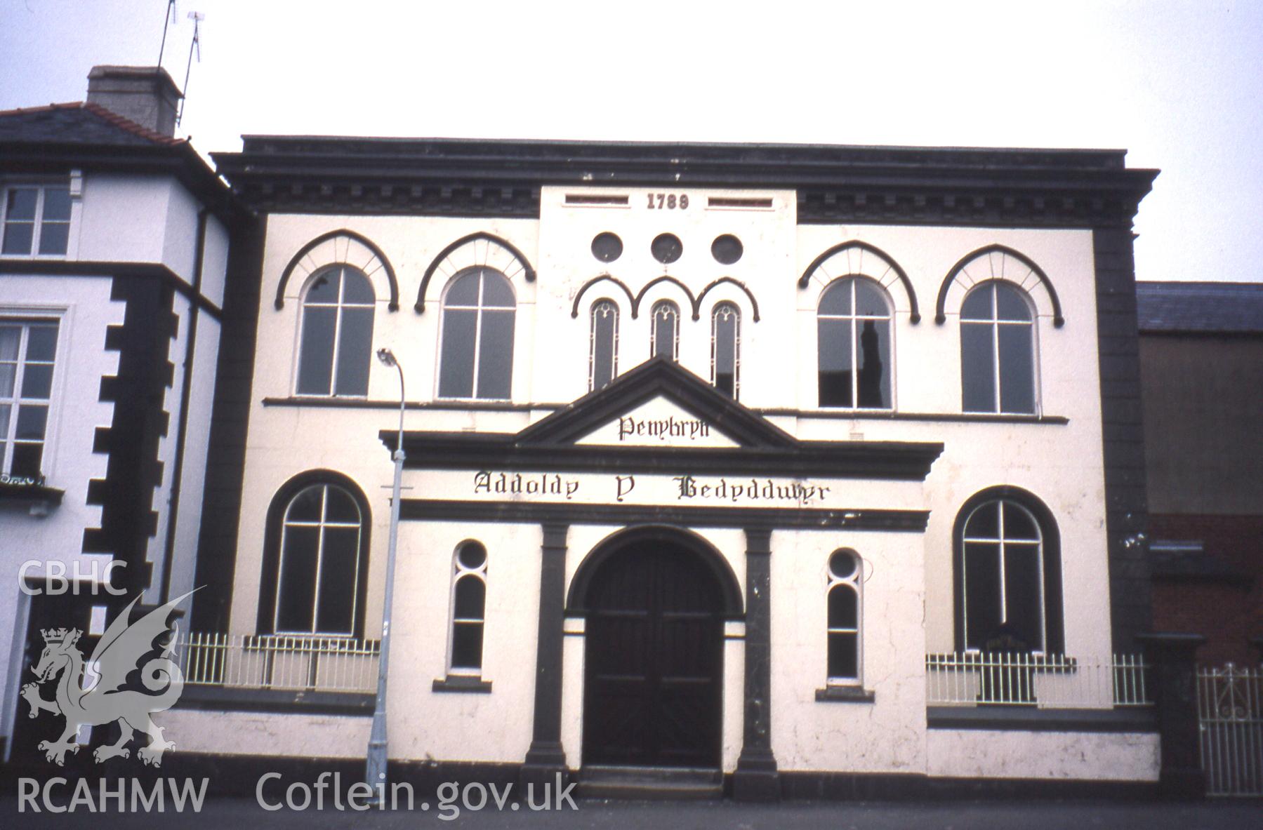 Colour digital photograph of Penybryn Congregational Chapel, 1; Penybryn Welsh Baptist Church, Chapel Street, Wrexham, by Stephen Hughes, 14/03/1996.