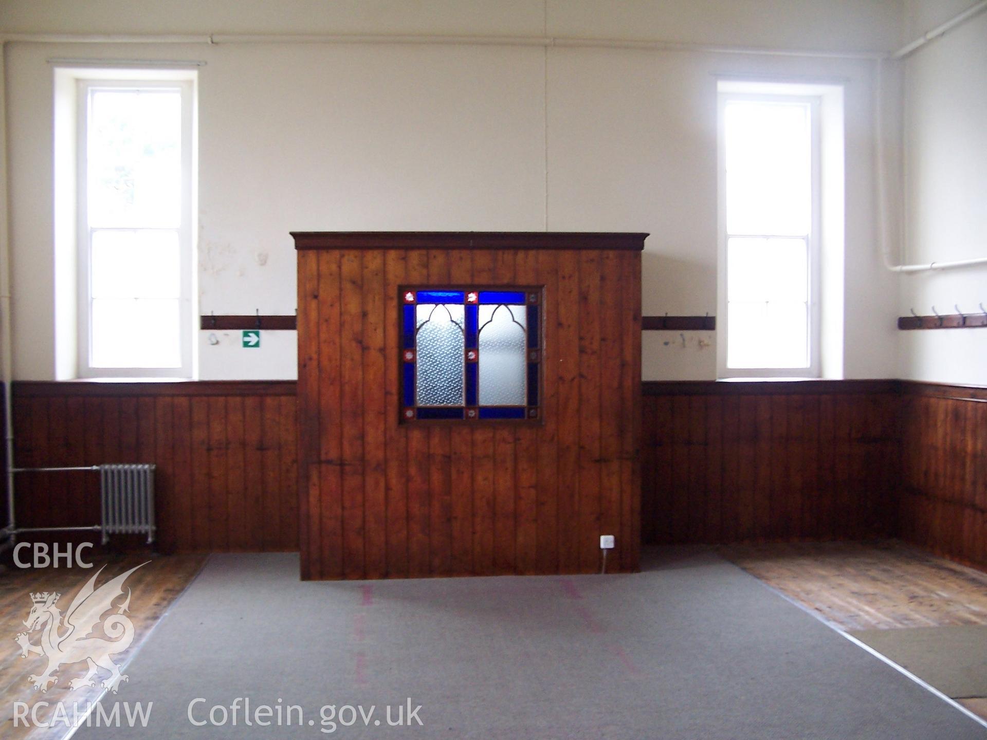 Schoolroom: Interior - door draught screen.