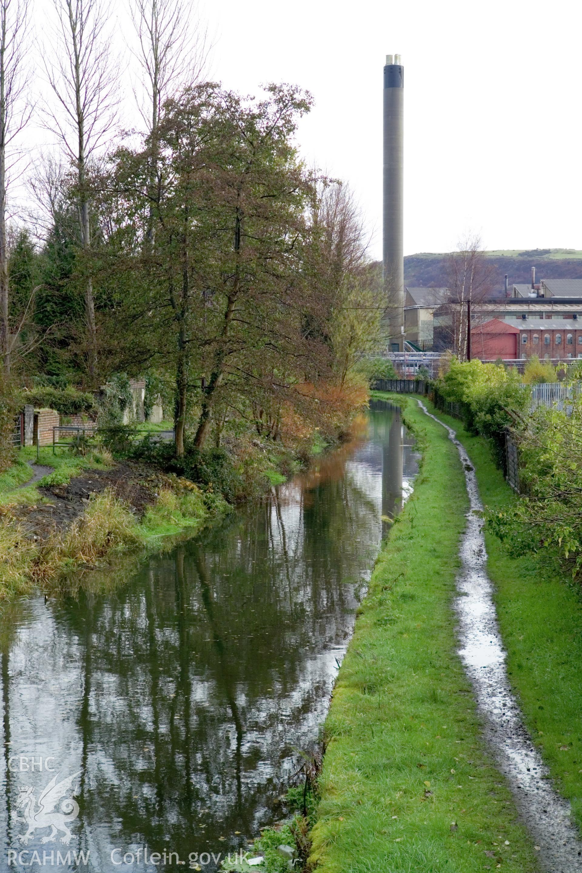 View of canal looking east from Clydach footbridge.