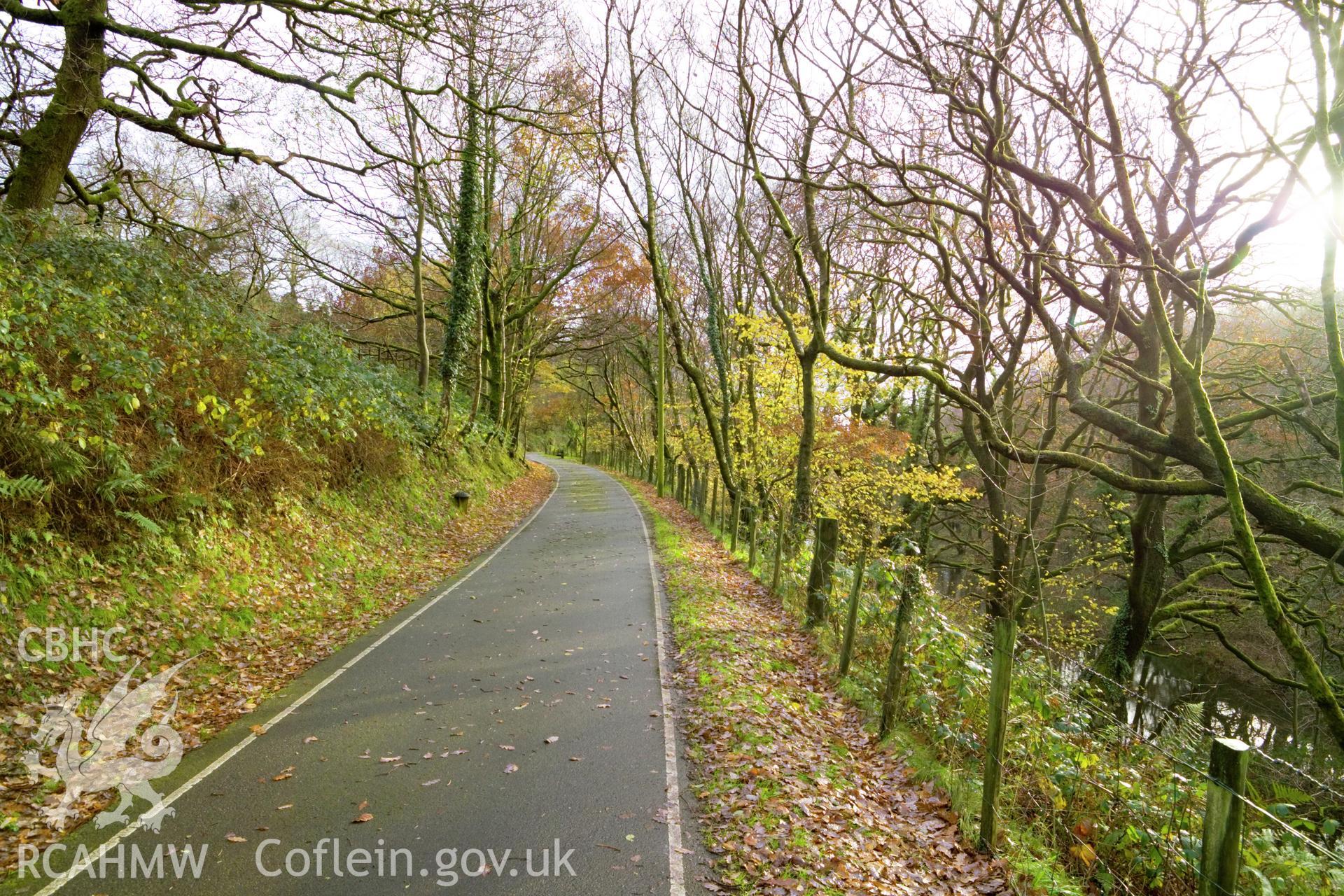 Looking south on the tramway a short distance north of the Felindre pumping engine.