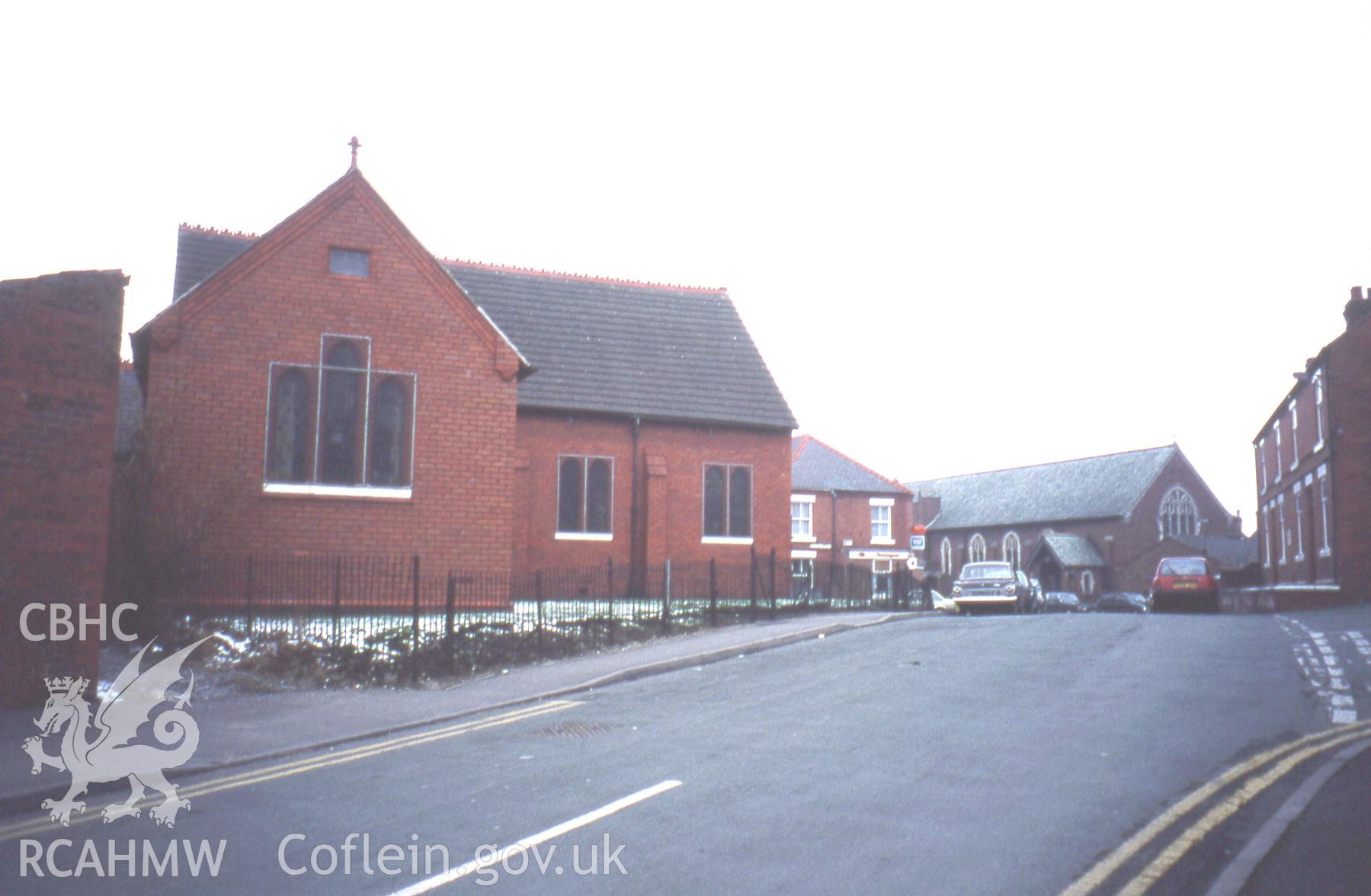 Colour digital photograph of Seilo Welsh Calvinistic Methodist Chapel; Siloh Chapel, Merlin Street, Johnstown, by Stephen Hughes, 14/03/1996.