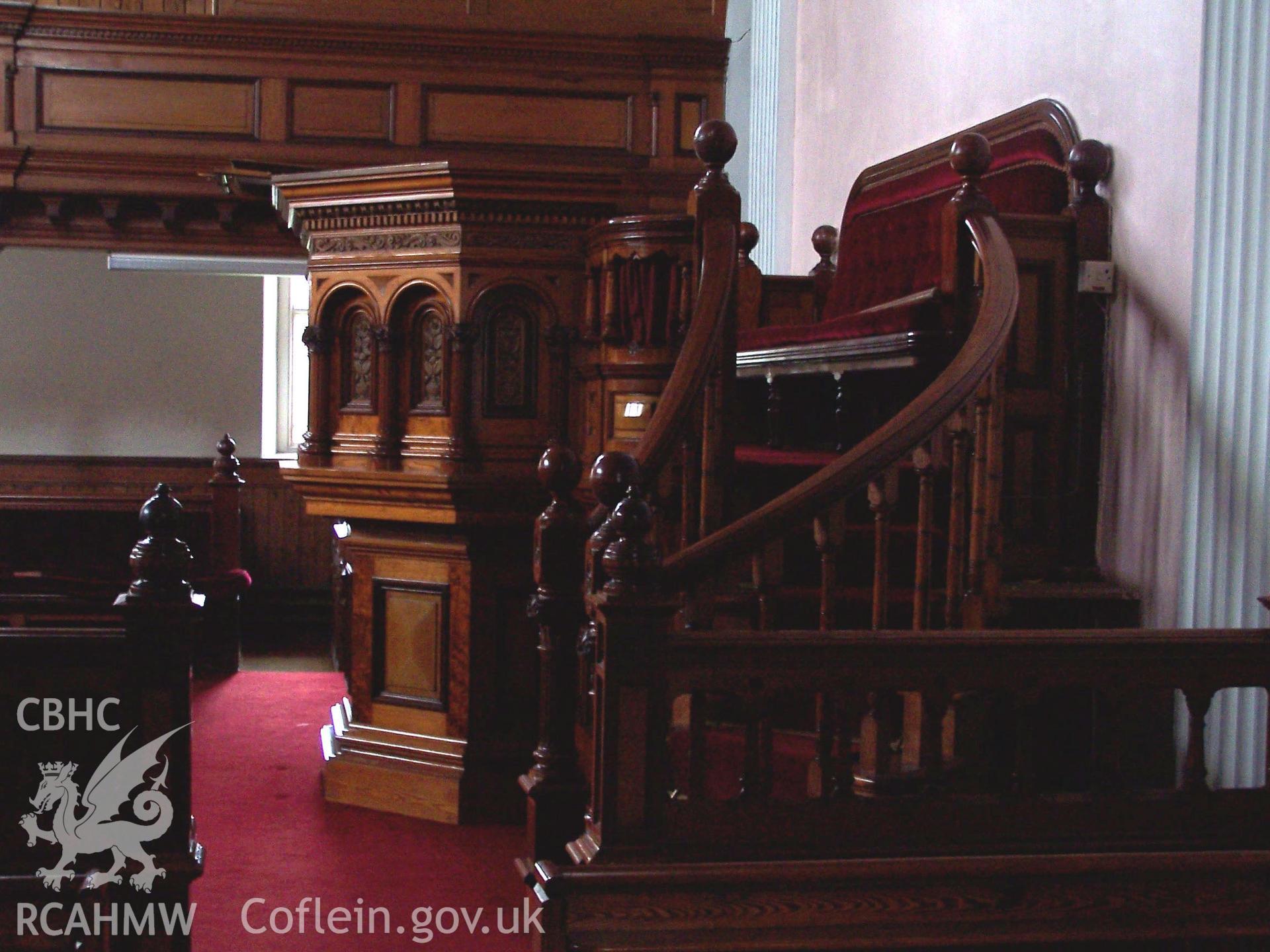 Chapel: Interior - pulpit from right-hand side.
