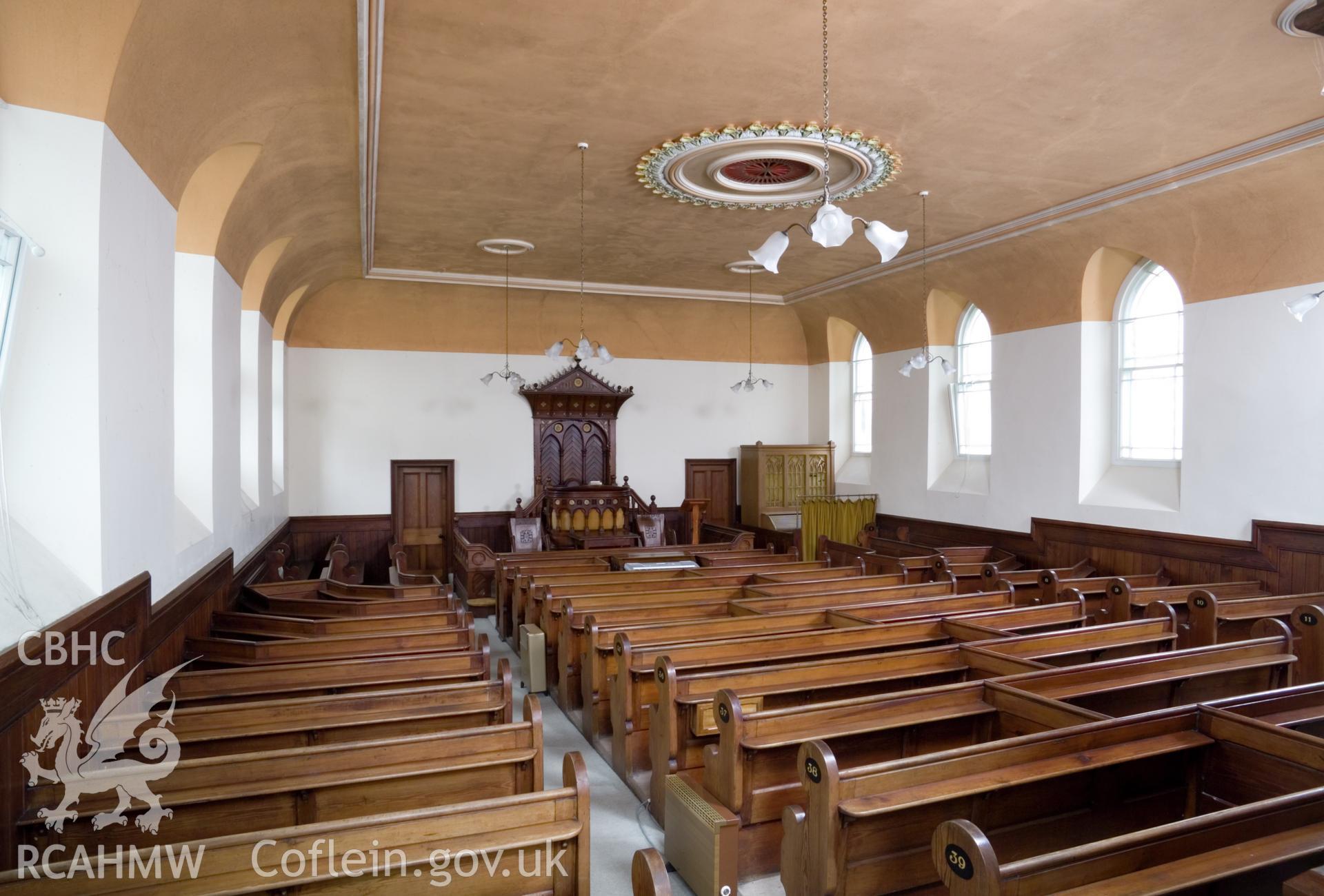 Oblique view of interior from west.