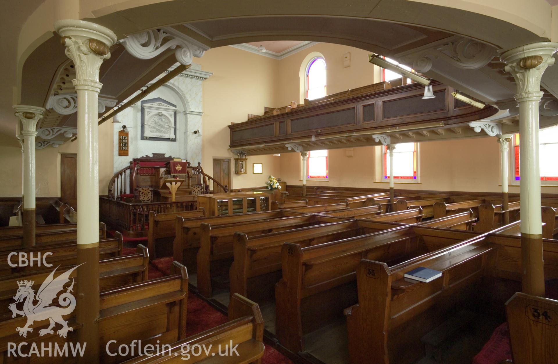 Interior, ground floor, oblique view from south southwest.