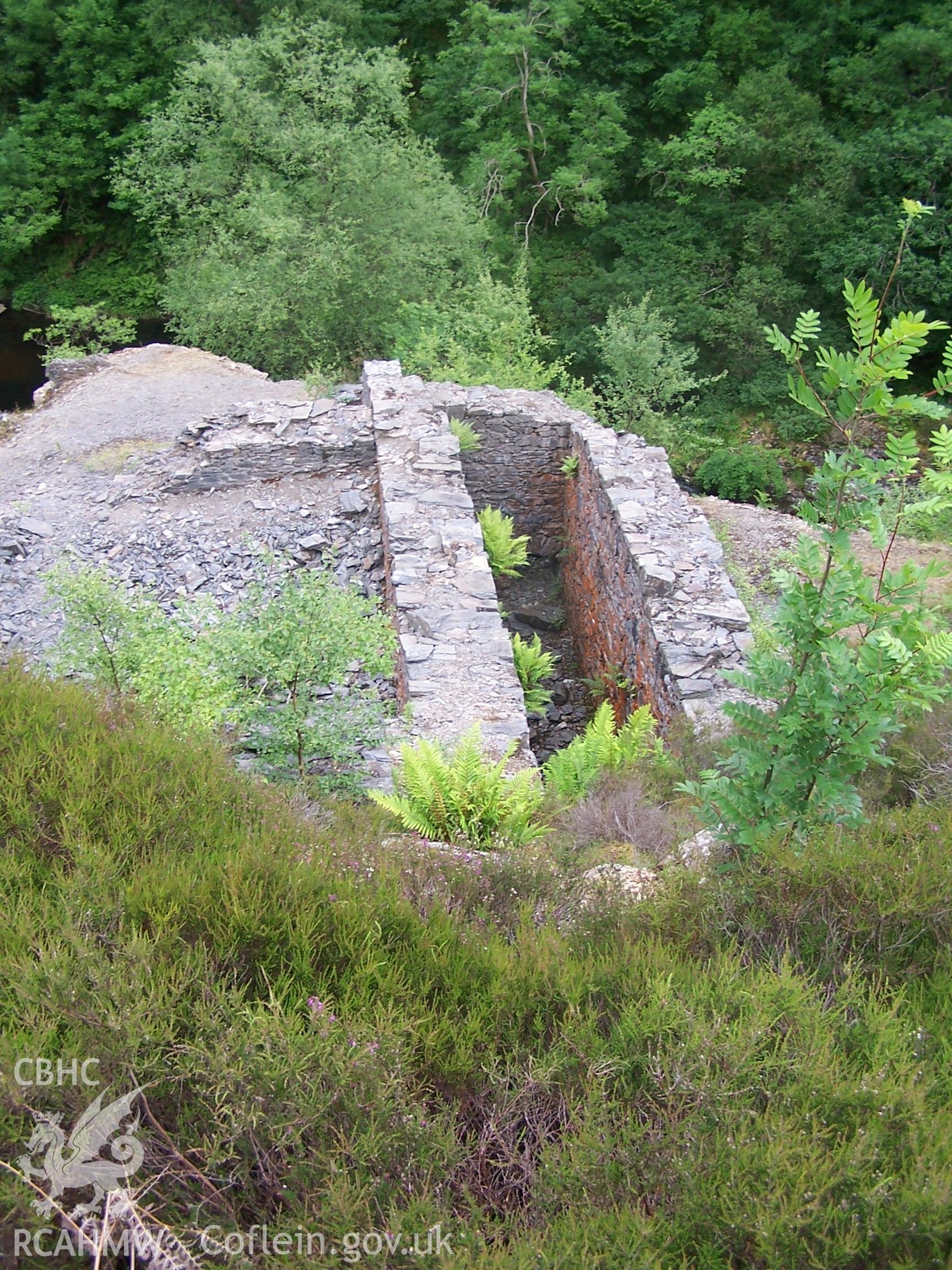 Wheelpit of 30ft. wheel, viewed from W, from end of leat.