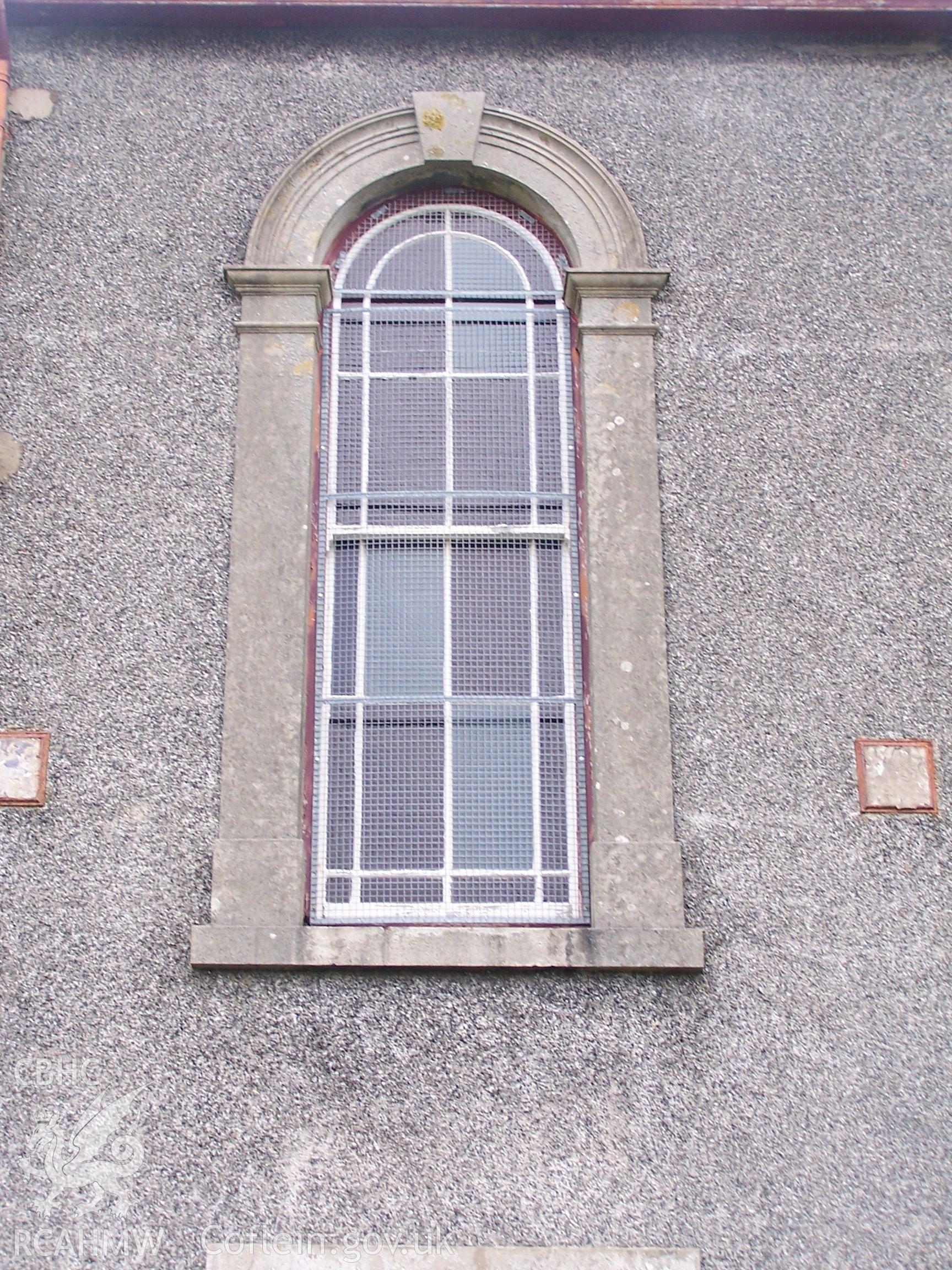 Chapel: Exterior - side window, first floor.