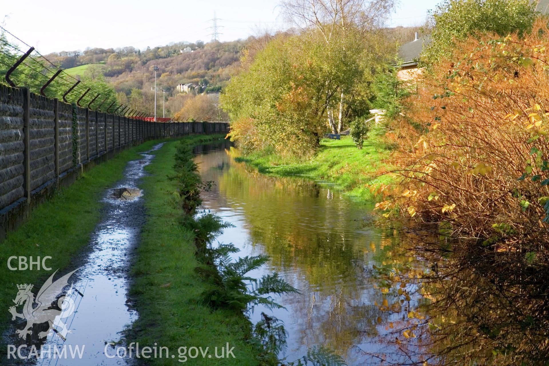 View of canal looking west from behind factory.