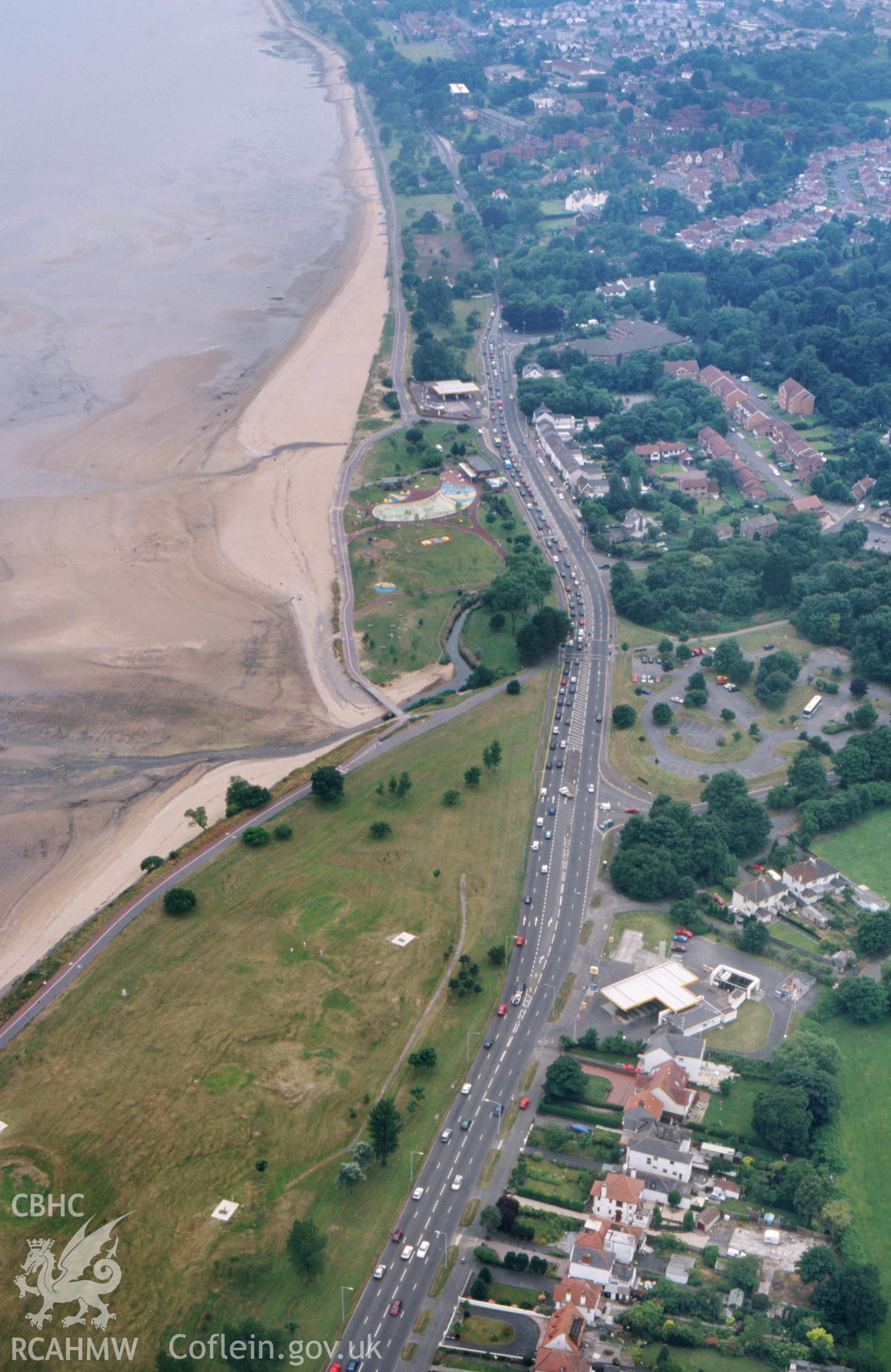 RCAHMW colour slide oblique aerial photograph of Black Pill, Lower Sketty, Mumbles, taken on 09/07/1999 by Toby Driver