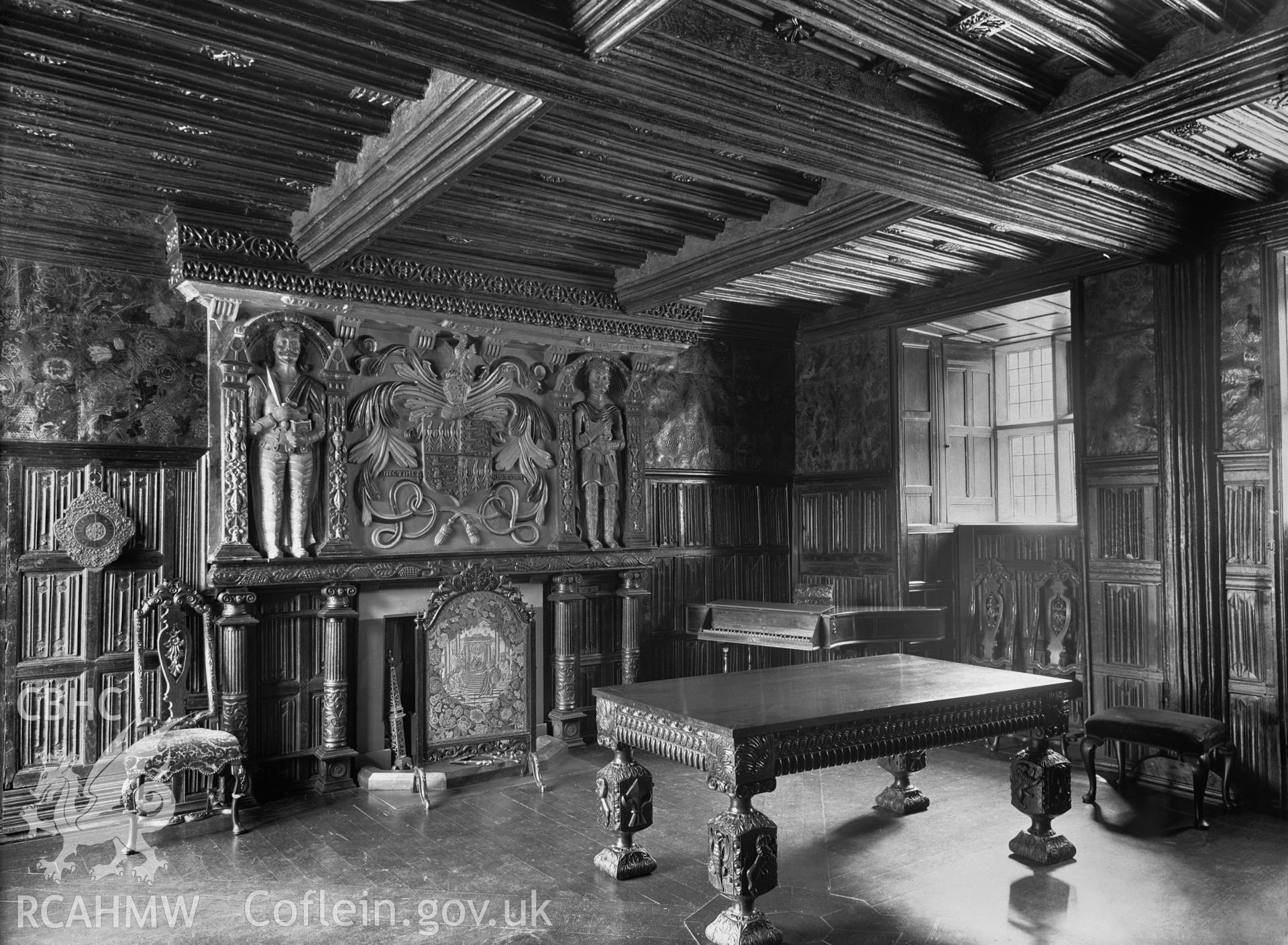 Interior view showing the morning room at Gwydir Castle.