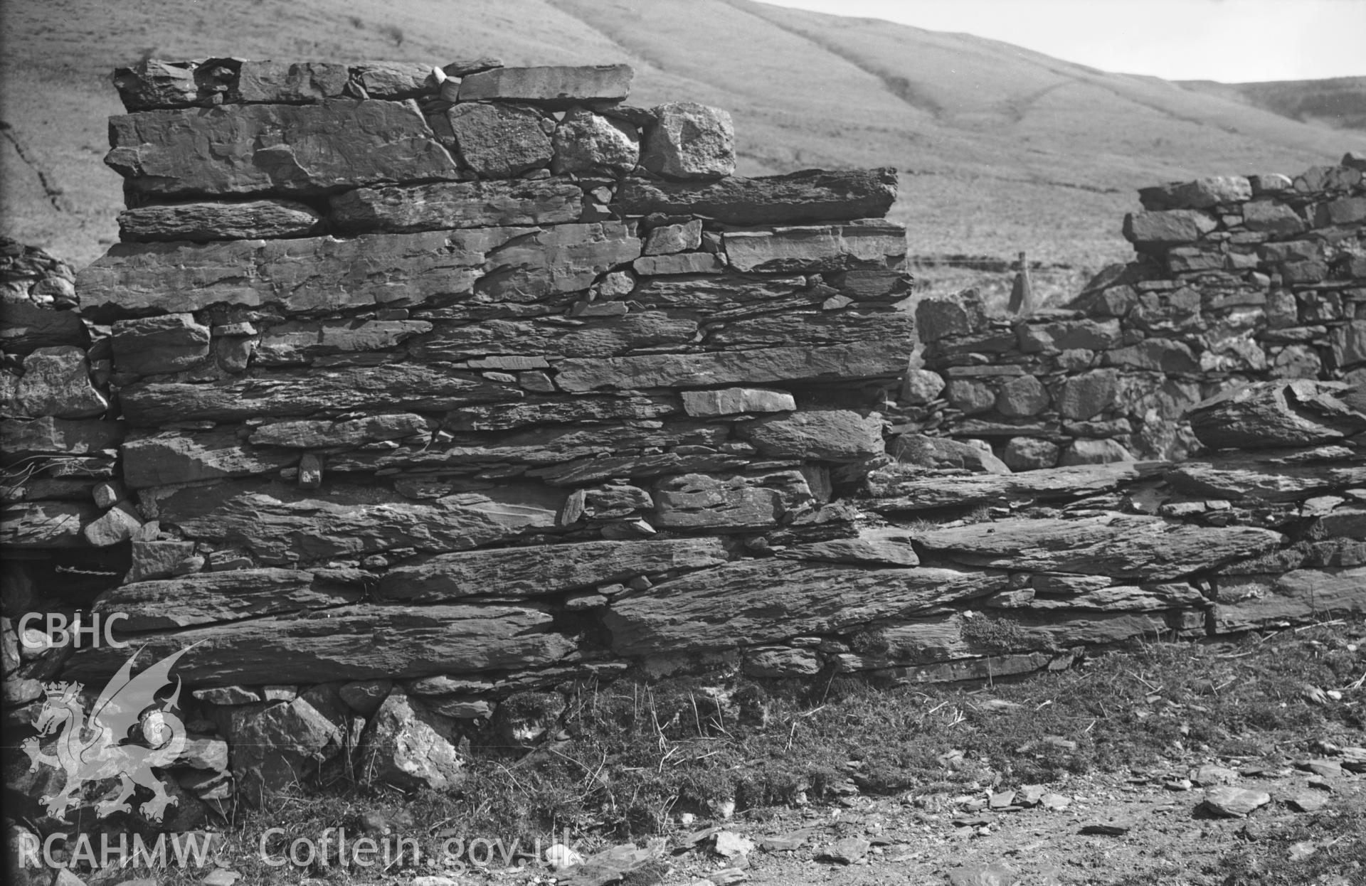 View of the ruins of Gwyndy, Dolwyddelan taken 24.04.1951.