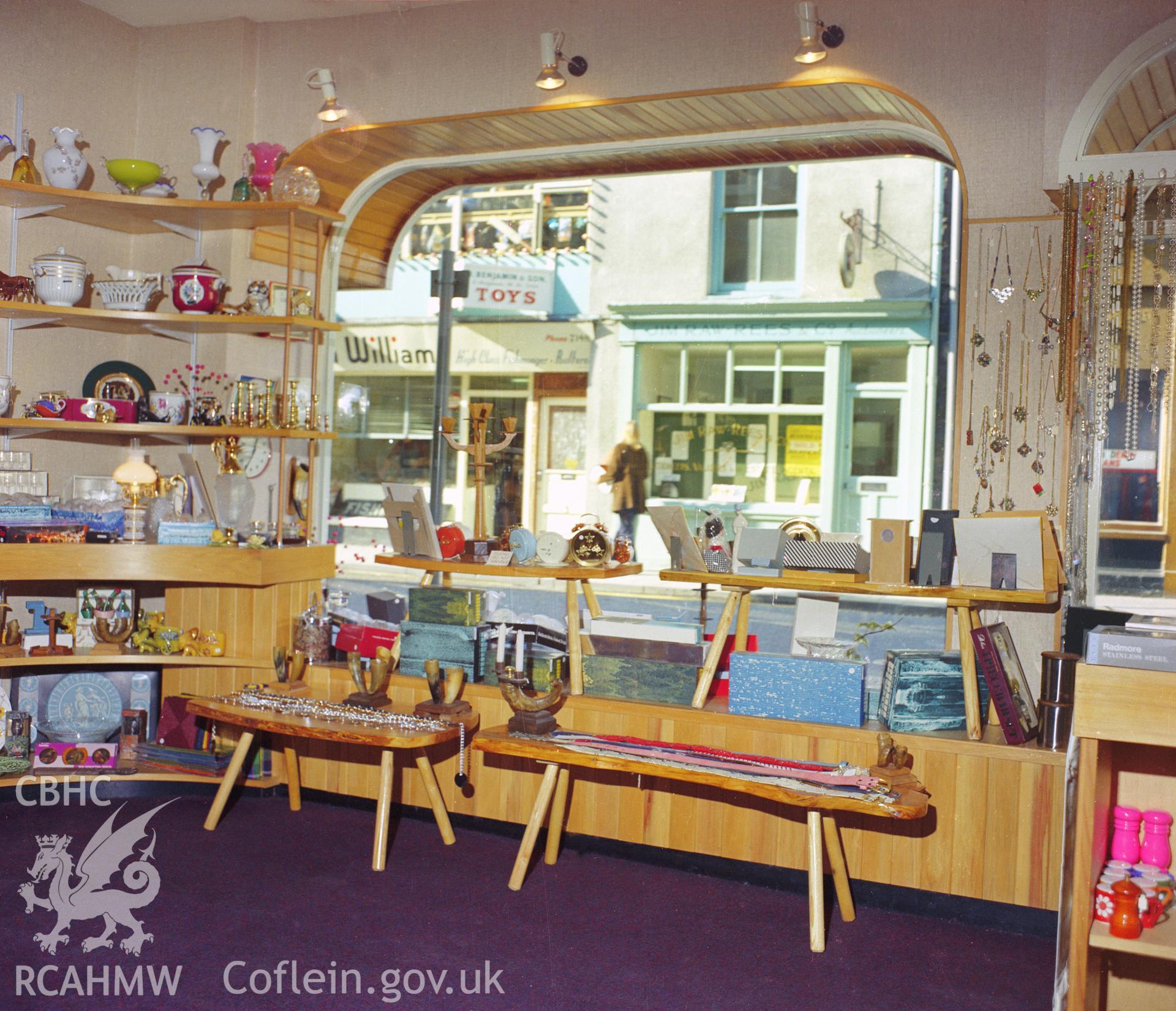 Interior view showing shop fittings.