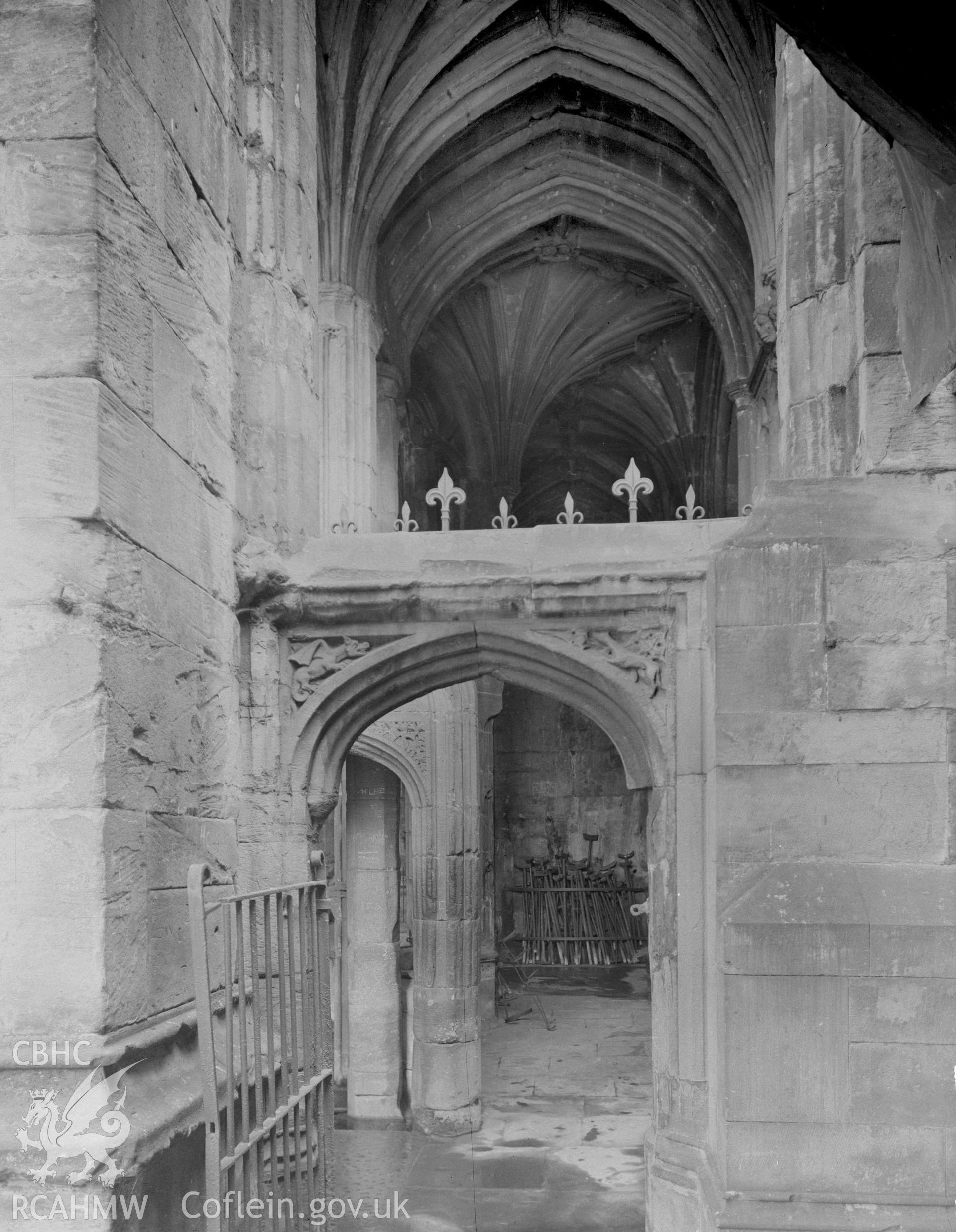 Exterior view showing the north entrance to the well at St Winifred's Chapel, Holywell  taken 13.05.1942.