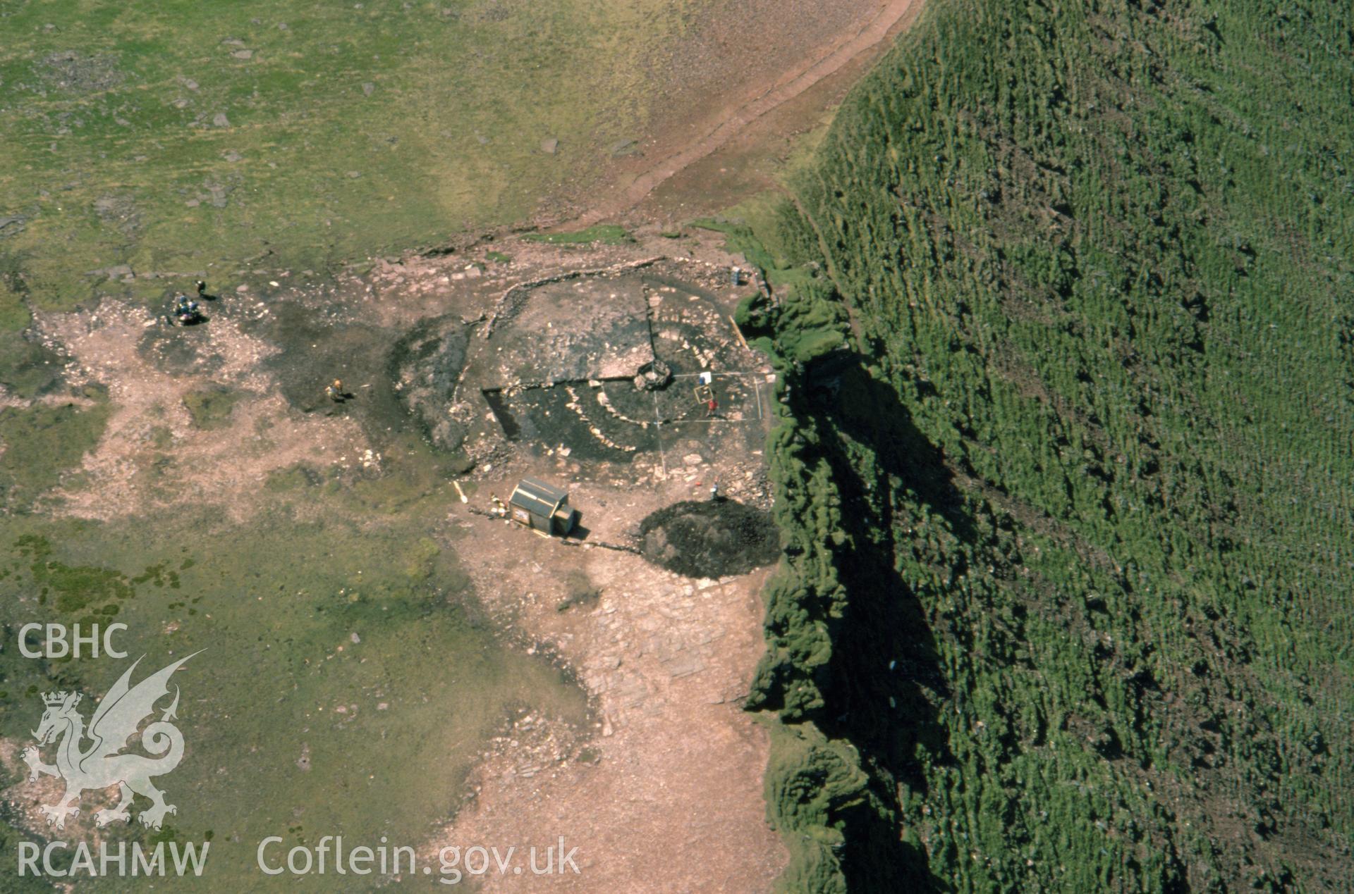 RCAHMW colour slide oblique aerial photograph of Corn Du Burial Site, Modryd, taken on 06/07/1992 by CR Musson