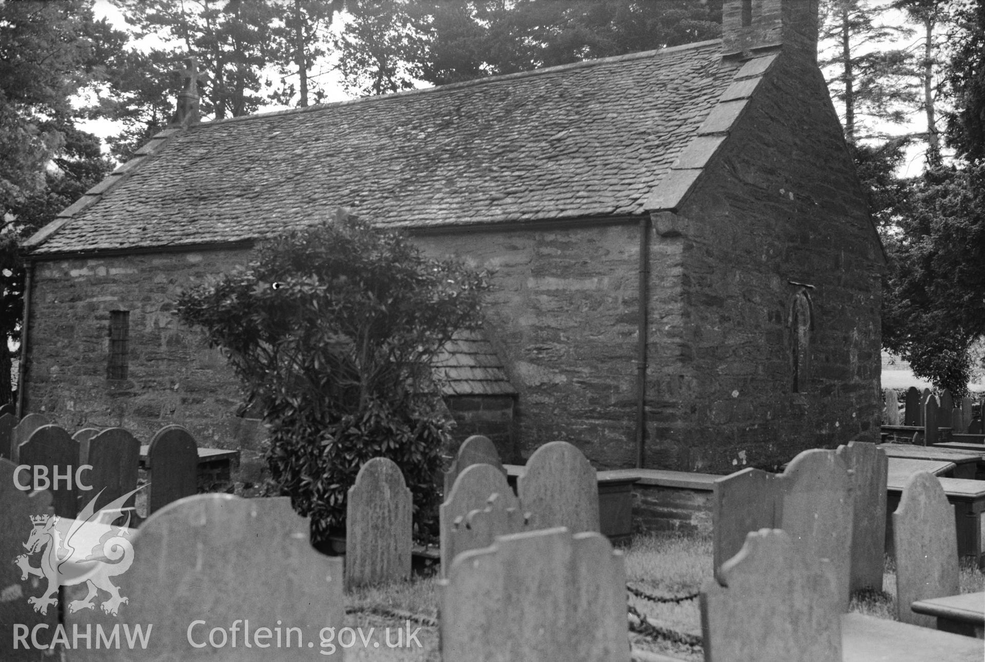 View of St Gwyddelan's Church, Dolwyddelan taken 15.07.1950.