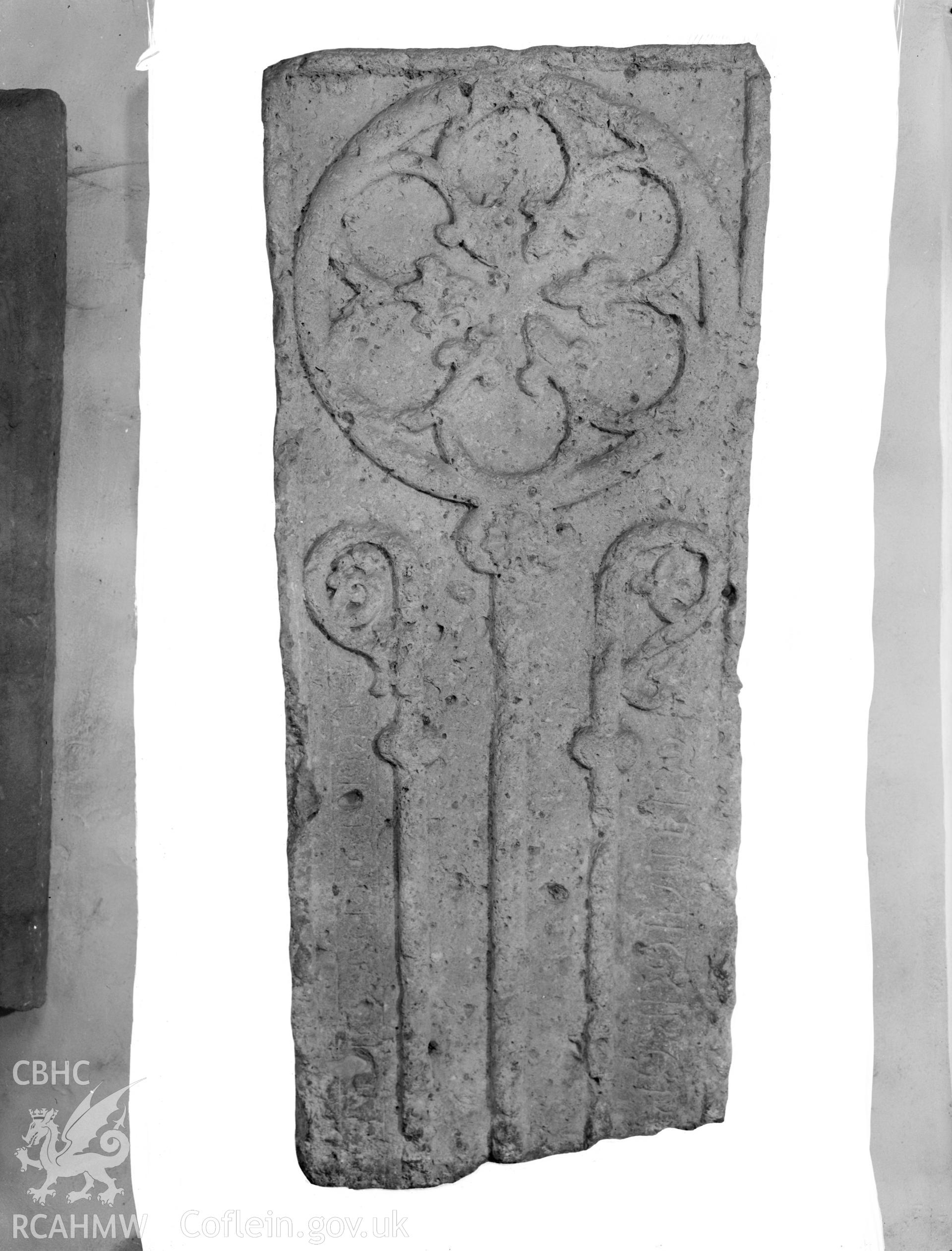 View of grave slab at Margam Abbey, Port Talbot,  taken 18.11.65 .