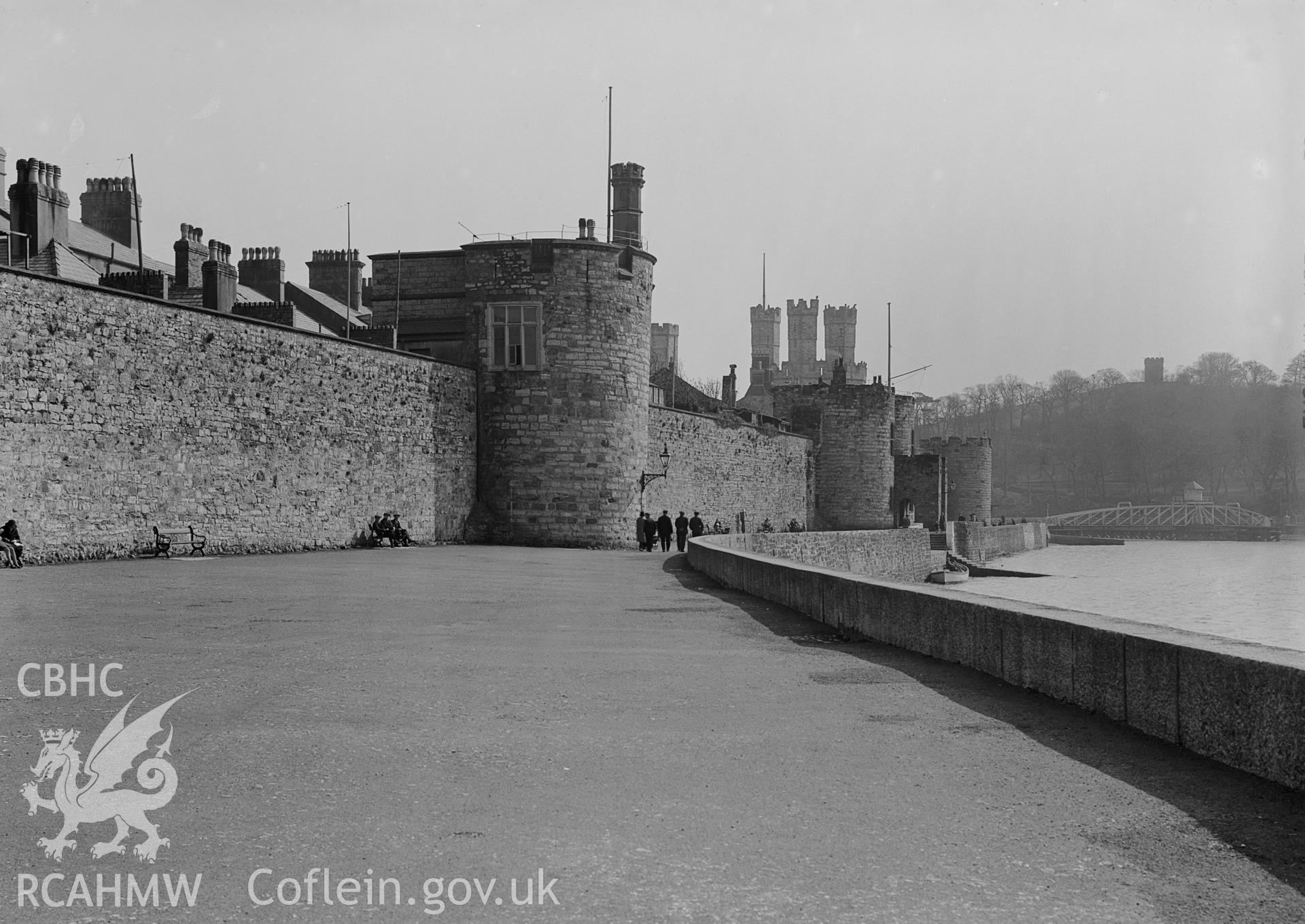 View of Caernarfon Town Walls from the west.