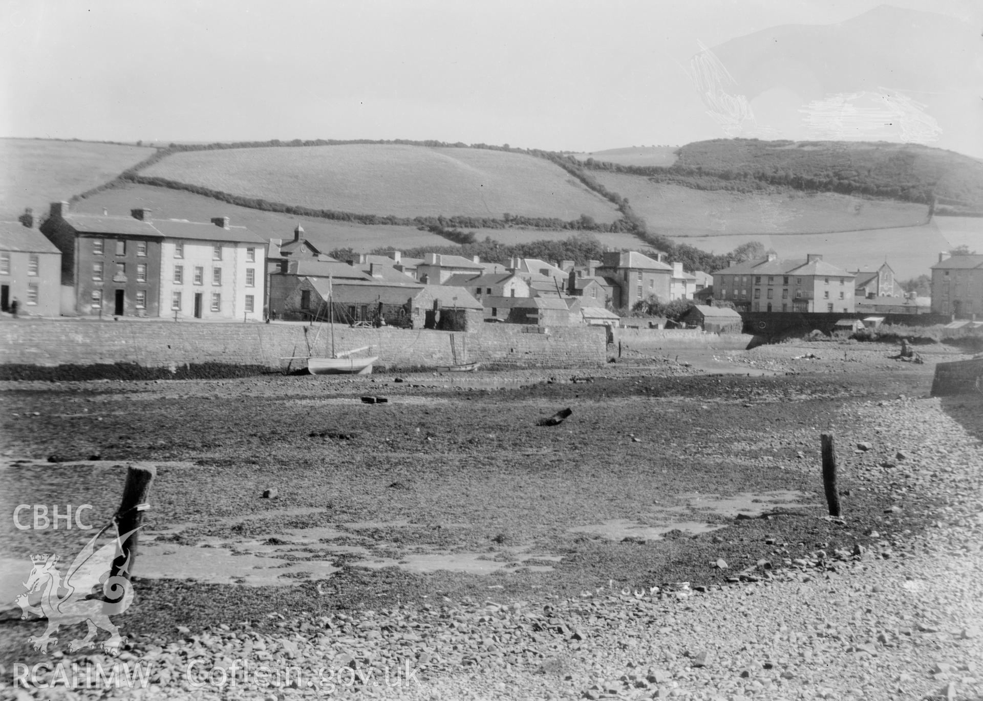 View of Aberaeron Harbour, Cardiganshire taken by W A Call circa 1920.