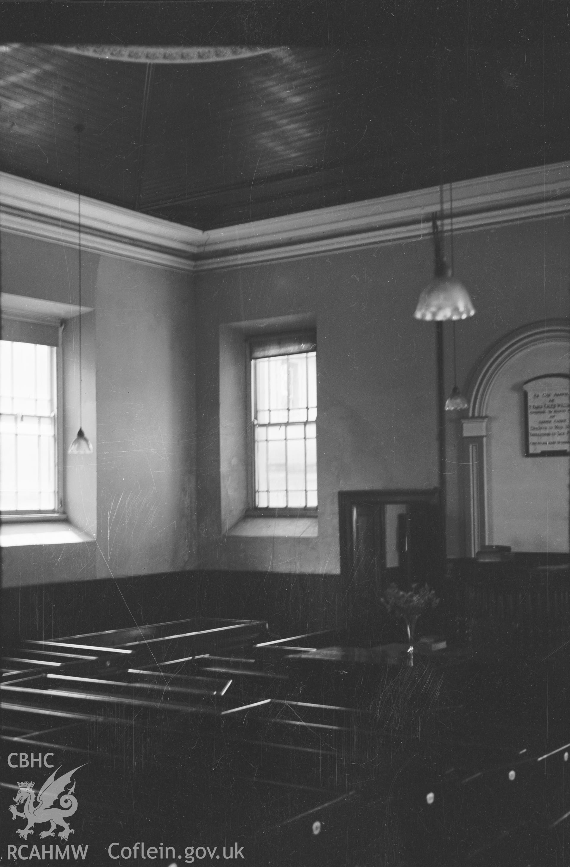 Interior view of Capel Horeb, Dwygyfylchi, SH77 taken 24.04.1951.