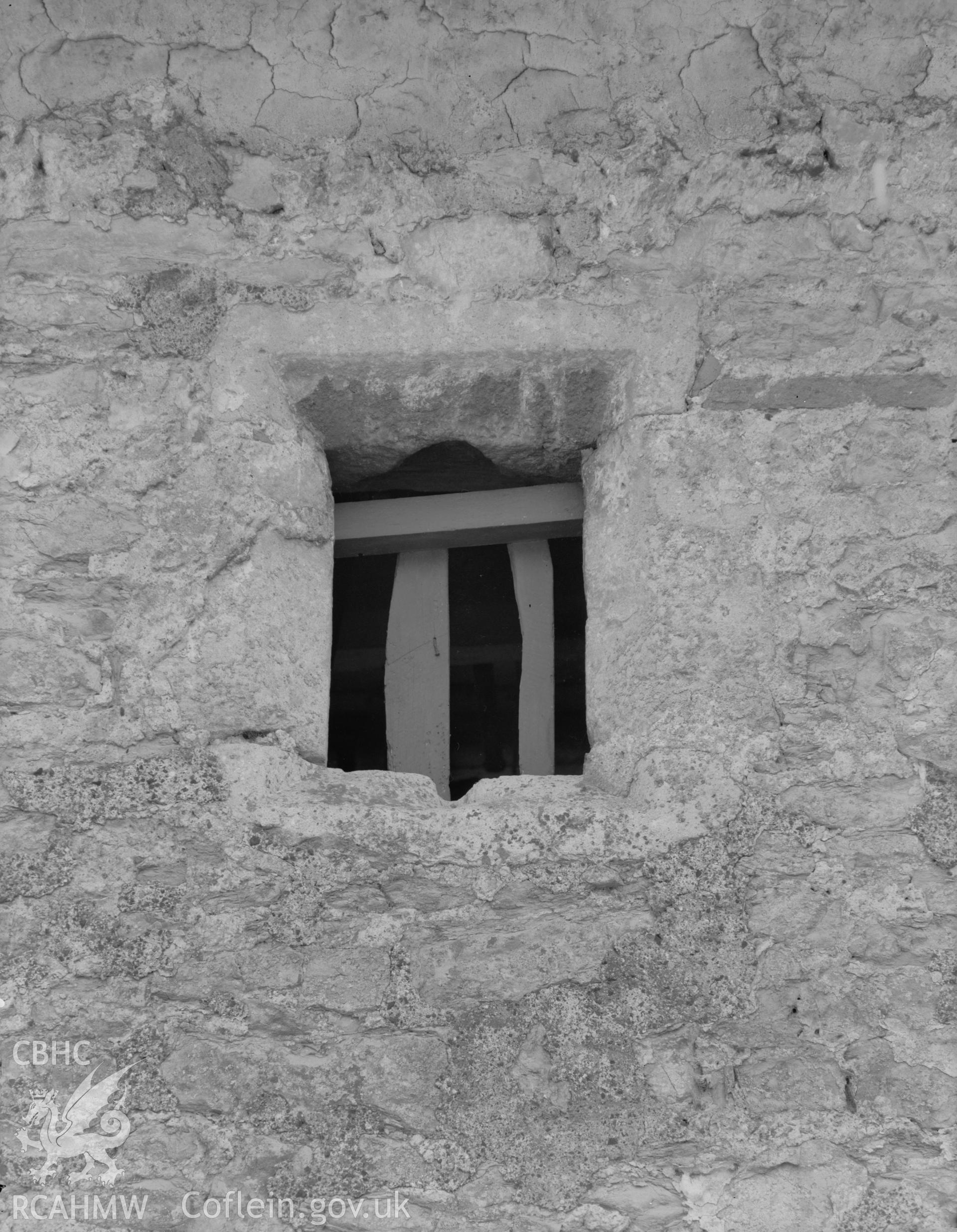 Exterior view of window at Castell Mynach, Pentyrch taken 23.06.65.