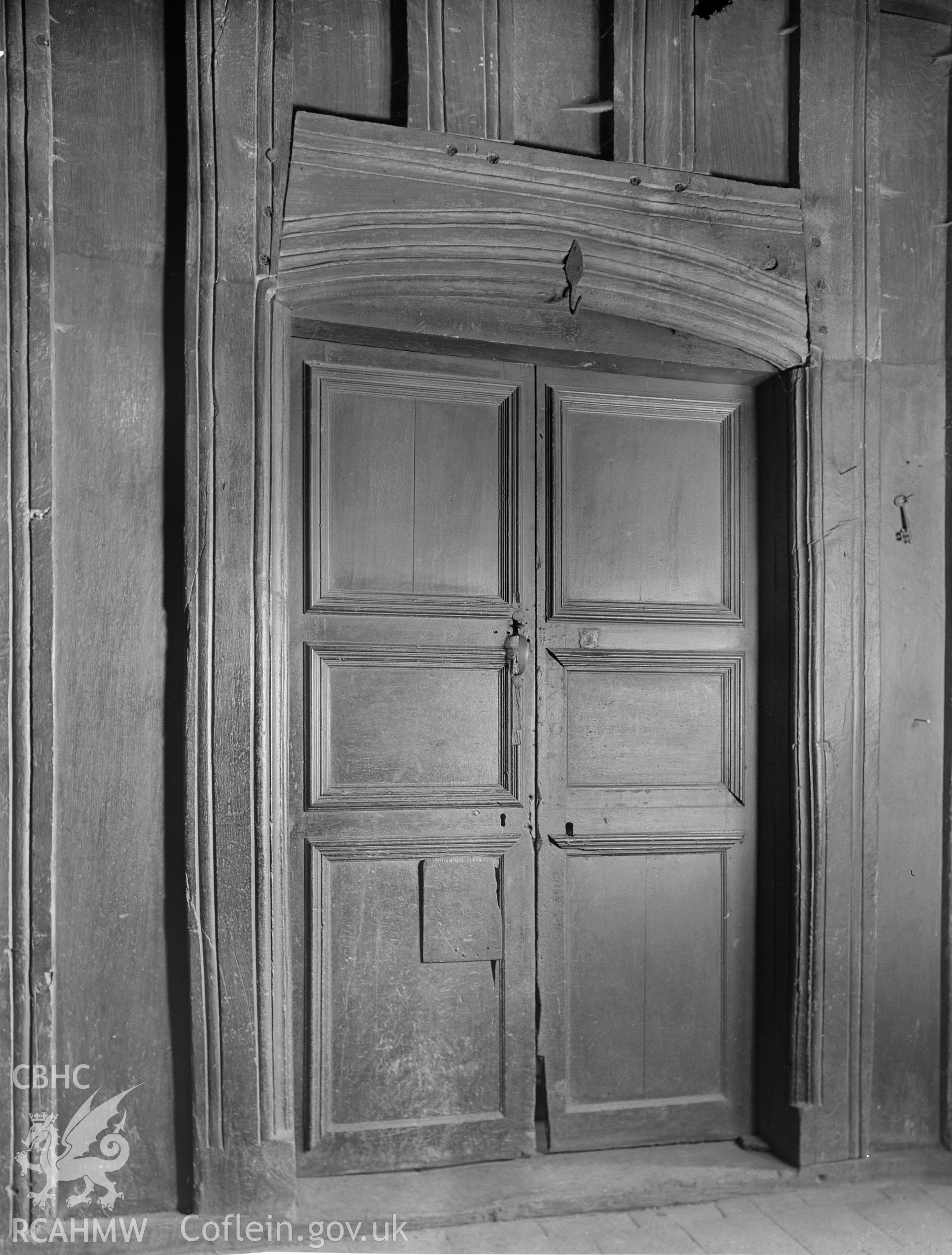 Interior view of Fferm, Hope  showing doorway to the hall taken 11.04.1942.