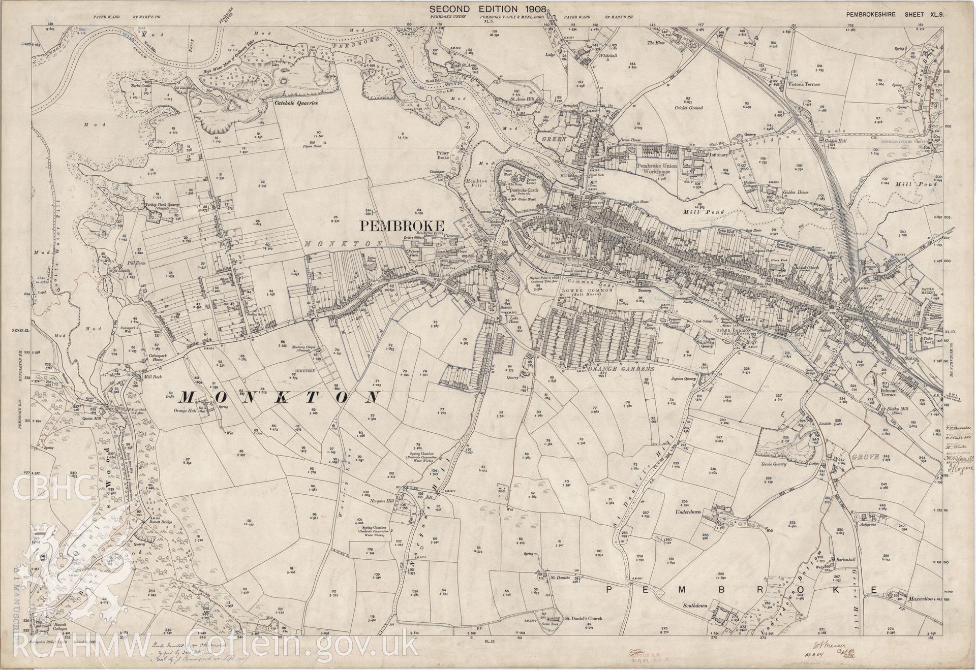 Digitized copy of Ordnance Survey 25 inch map, 1908.