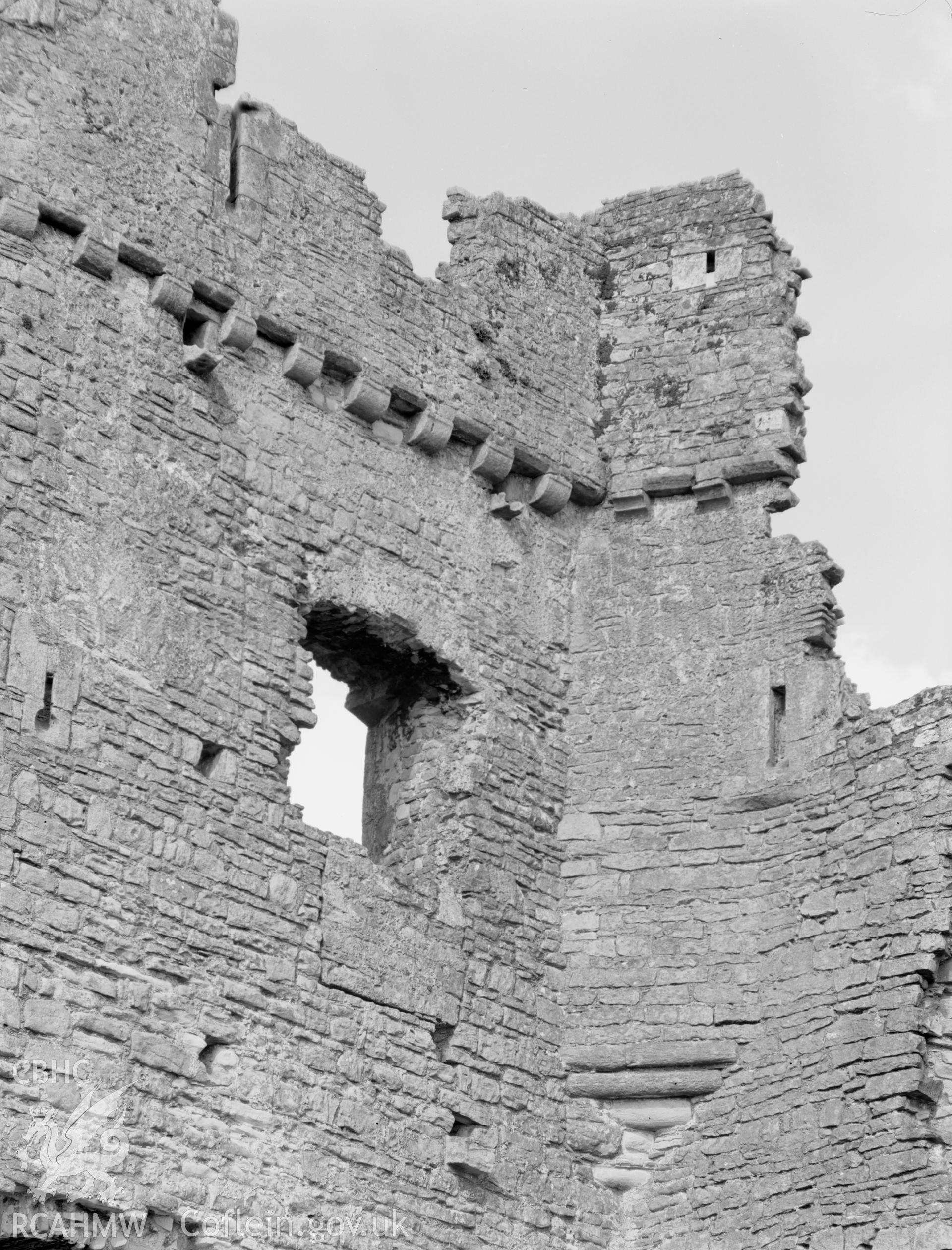 View of window at Coity Castle, Coity Higher taken 09.04.65.