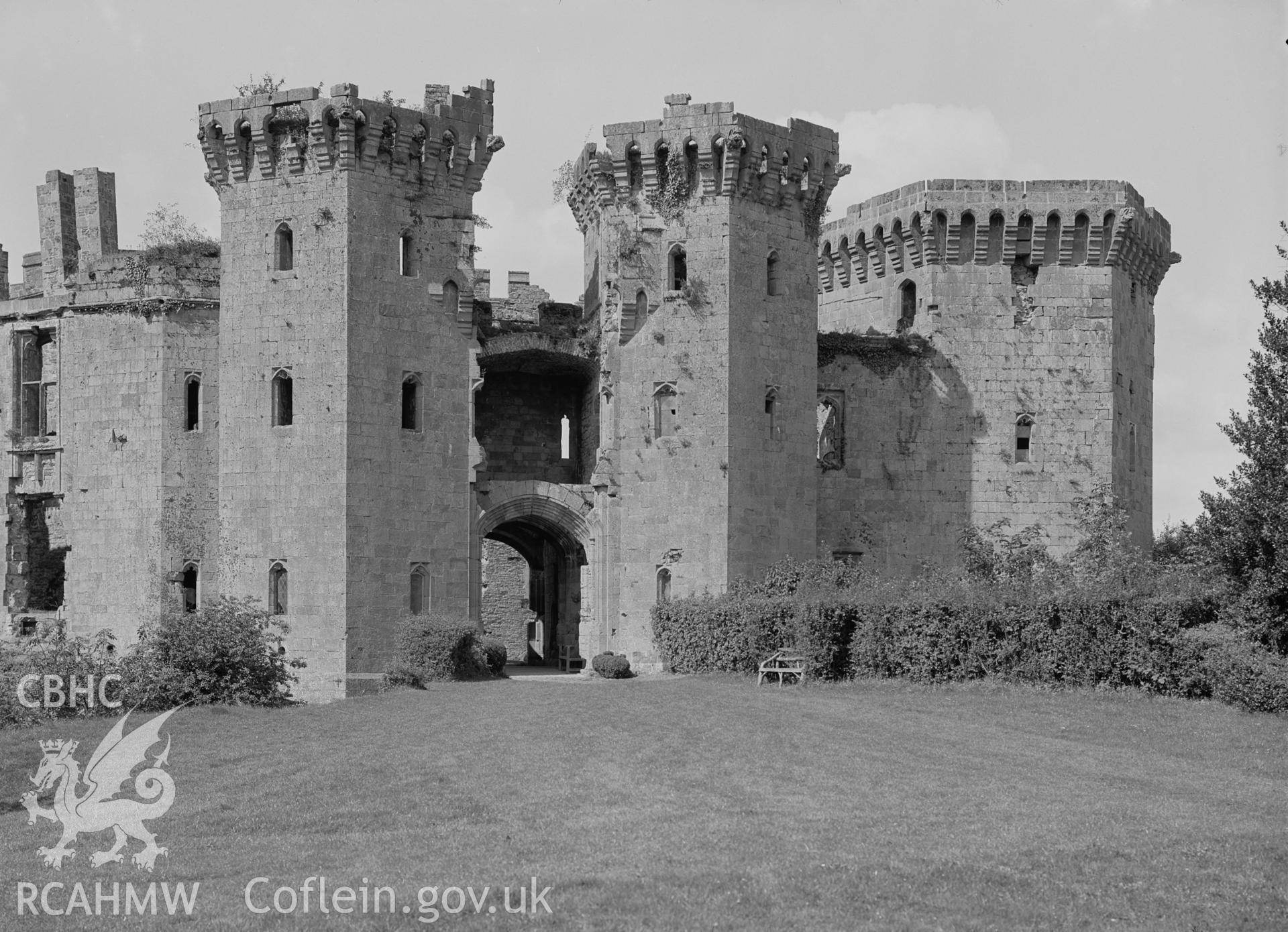 View of the Gate Towers at Raglan Castle.